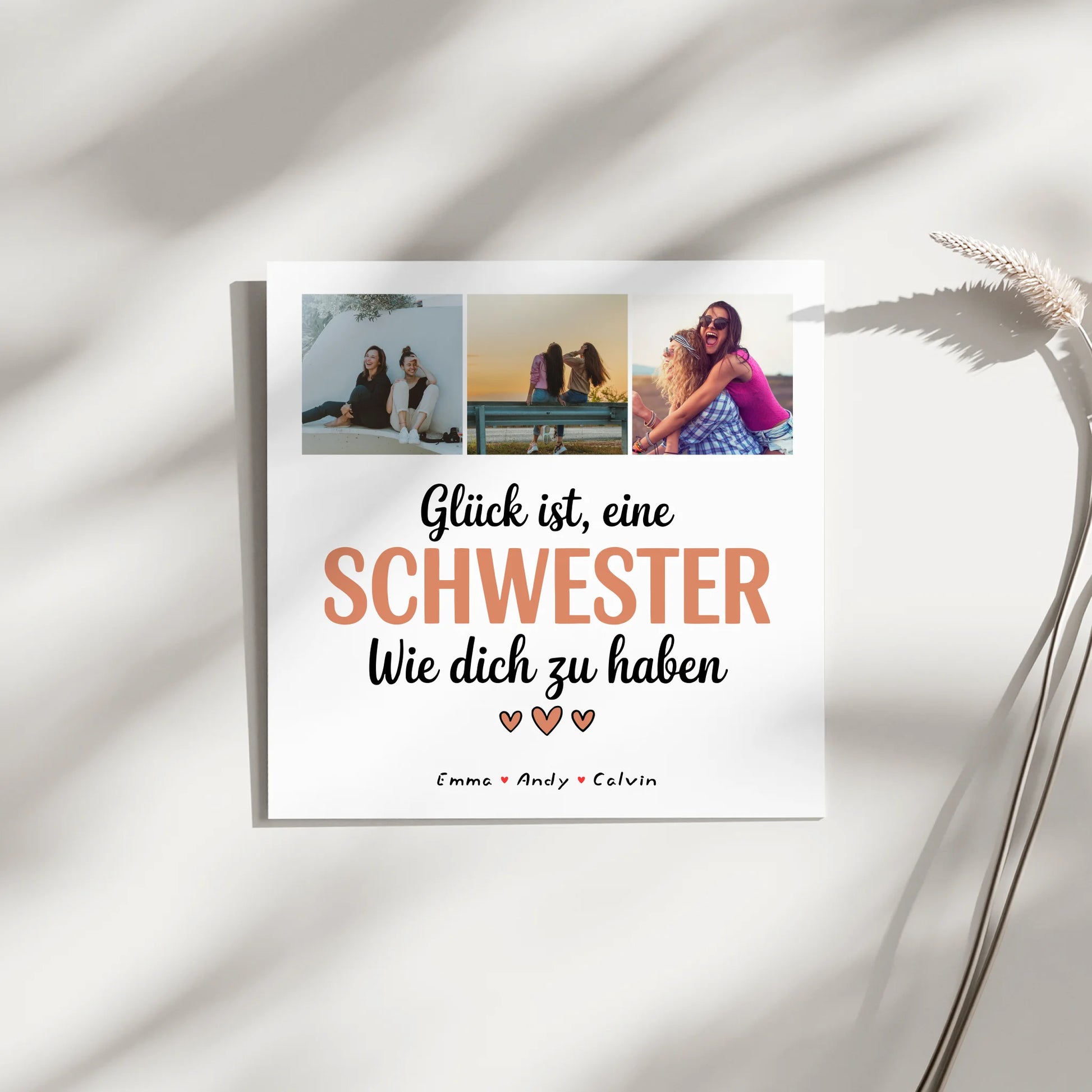 Personalisierte Leinwand für Schwester Geschenk Fotocollage Schwester Glück Ist eine Schwester Wie Dich Zu Haben 4
