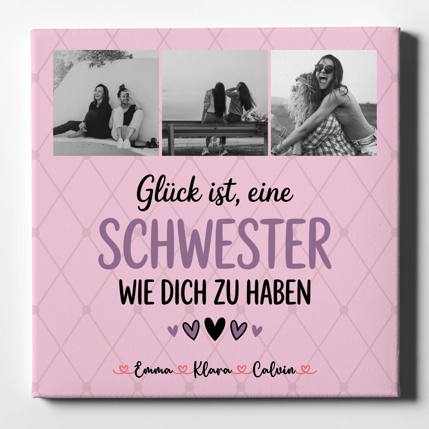 Personalisierte Leinwand Schwester Fotocollage Glück Ist eine Schwester Wie Dich Zu Haben 1