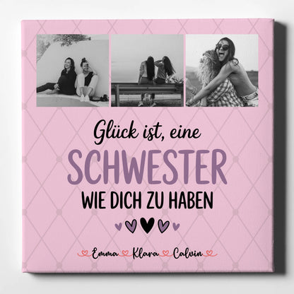 Personalisierte Leinwand Schwester Fotocollage Glück Ist eine Schwester Wie Dich Zu Haben 1
