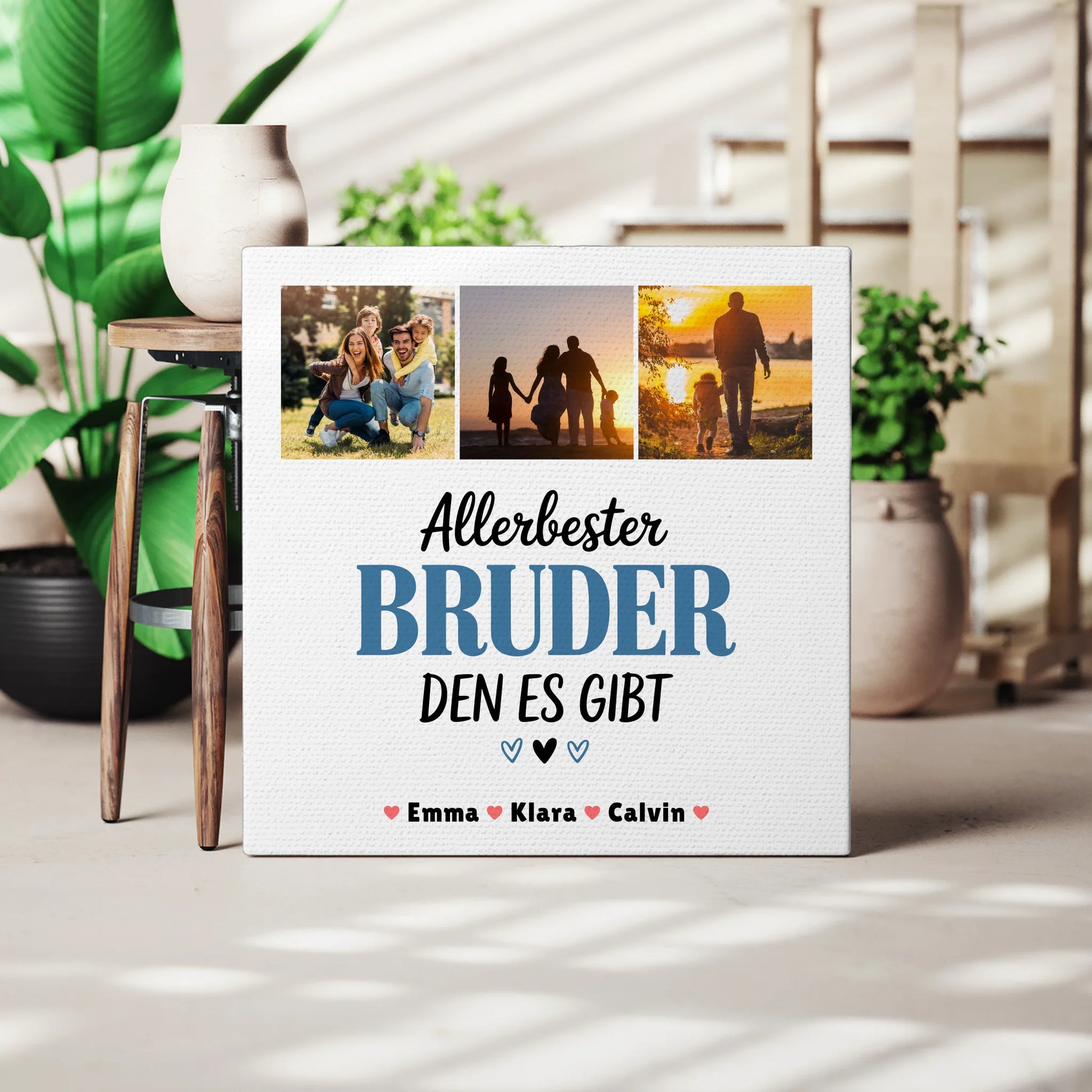 Personalisierte Leinwand Bild Geschenk Fotocollage Bruder Allerbester Bruder Den Es Gibt 3