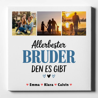 Personalisierte Leinwand Bild Geschenk Fotocollage Bruder Allerbester Bruder Den Es Gibt 1
