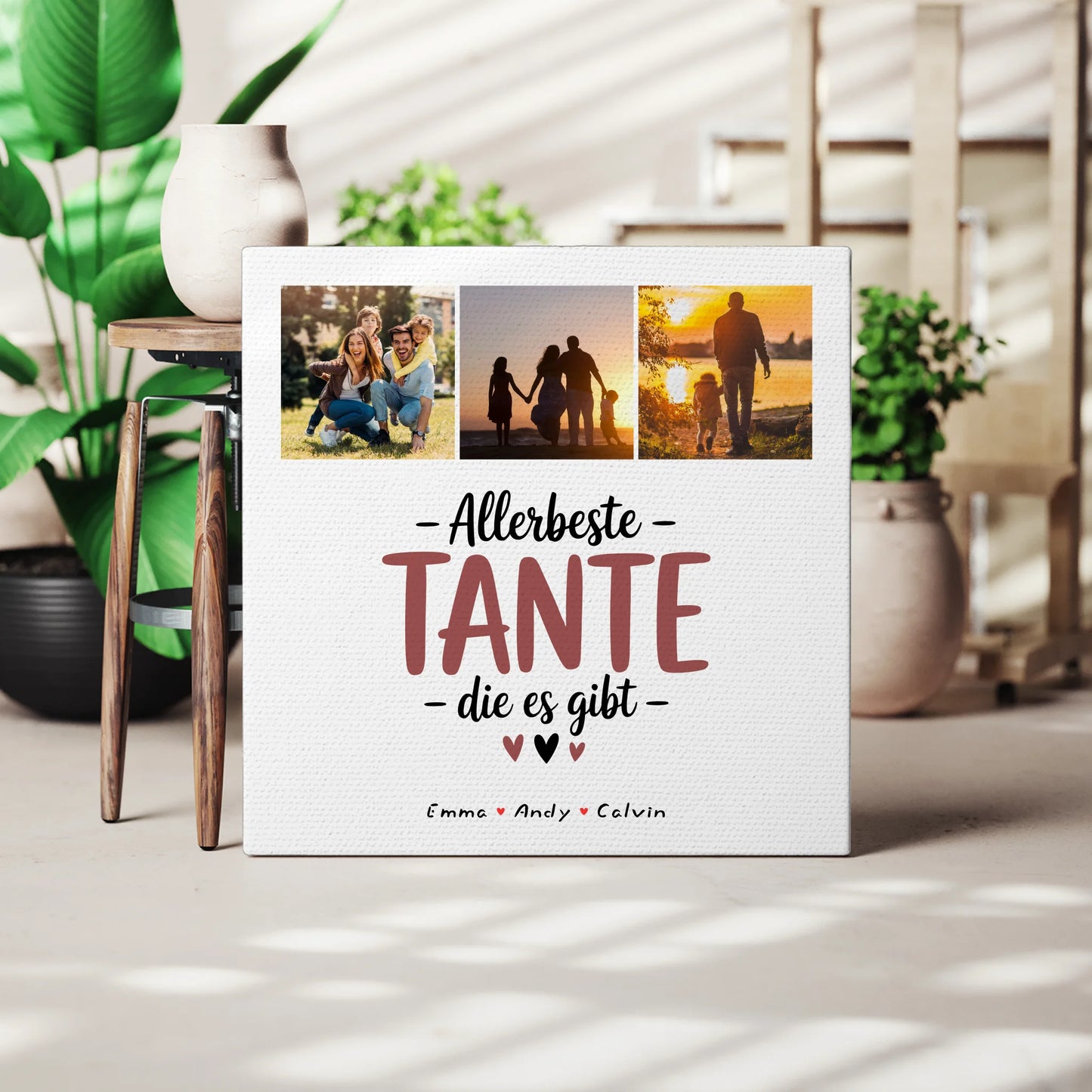 Personalisierte Leinwand Geschenk Fotocollage Tante Allerbeste Tante Die Es Gibt 3