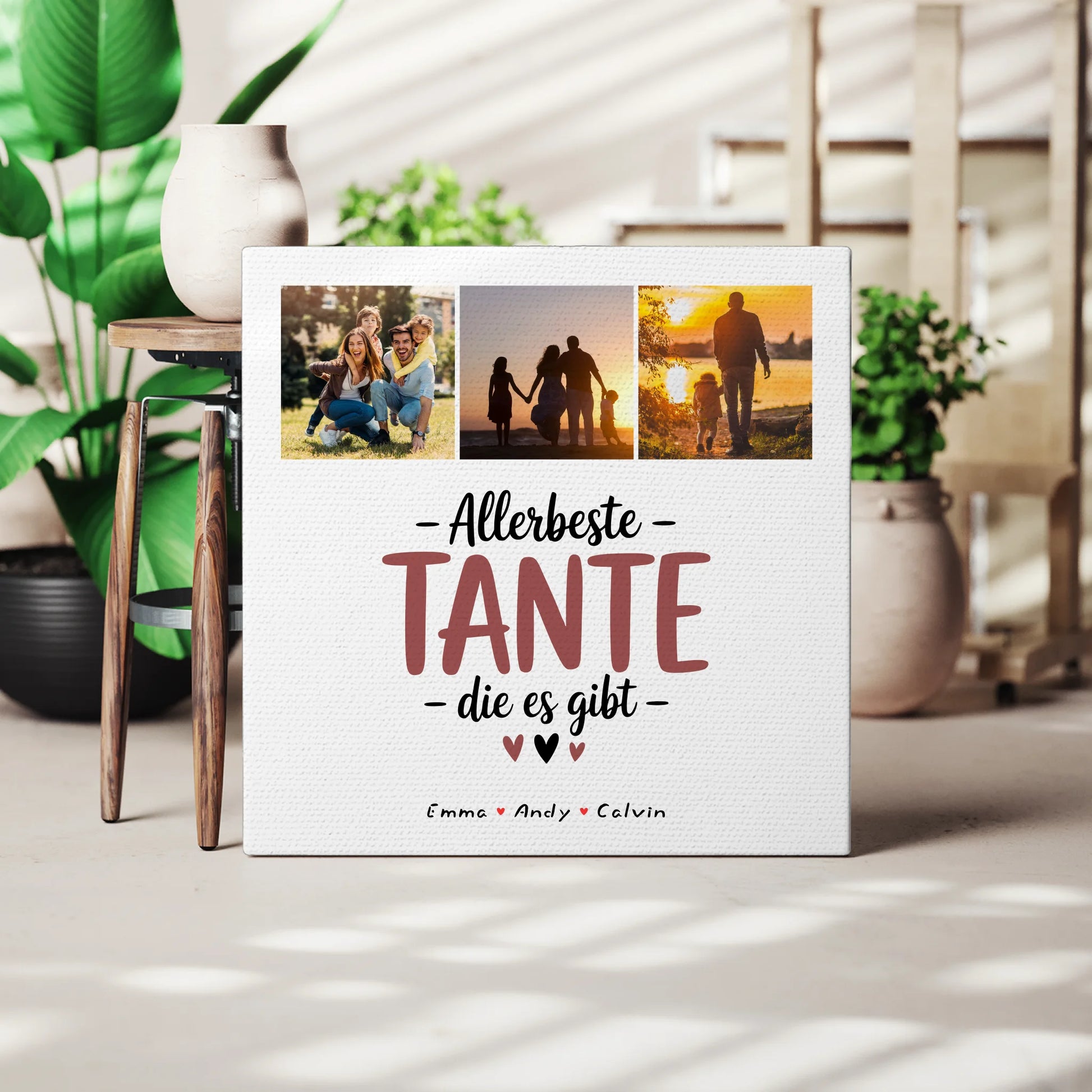 Personalisierte Leinwand Geschenk Fotocollage Tante Allerbeste Tante Die Es Gibt 3