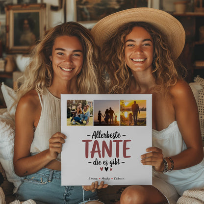 Personalisierte Leinwand Geschenk Fotocollage Tante Allerbeste Tante Die Es Gibt 2