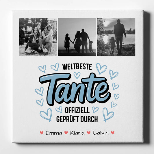 Fotocollage Großes Bild Aus Vielen Kleinen Weltbeste Tante Offiziell Geprüft 1