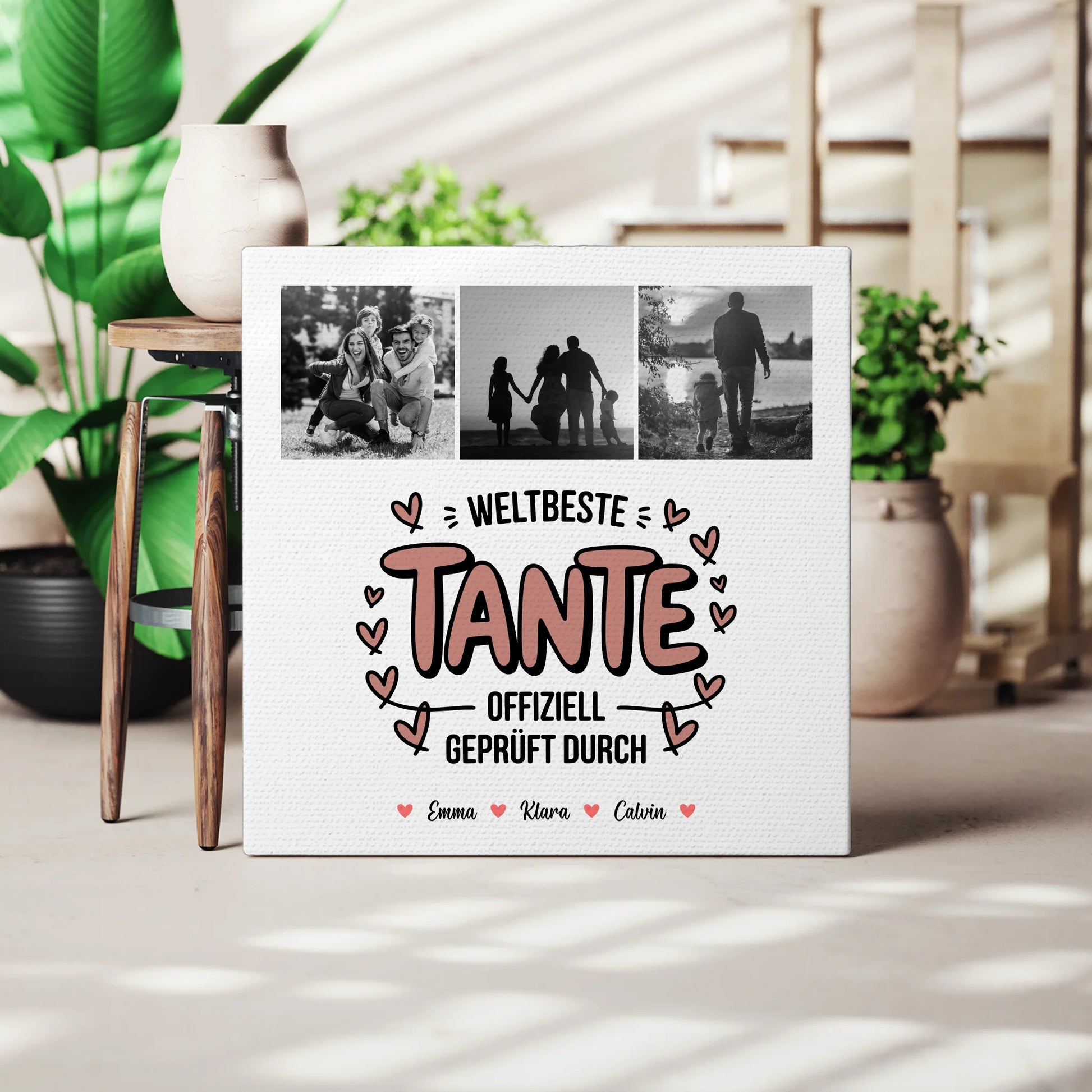 Wandbild Fotocollage für die Weltbeste Tante Offiziell Geprüft Durch personalisierte Tante Fotocollage Geschenk 3