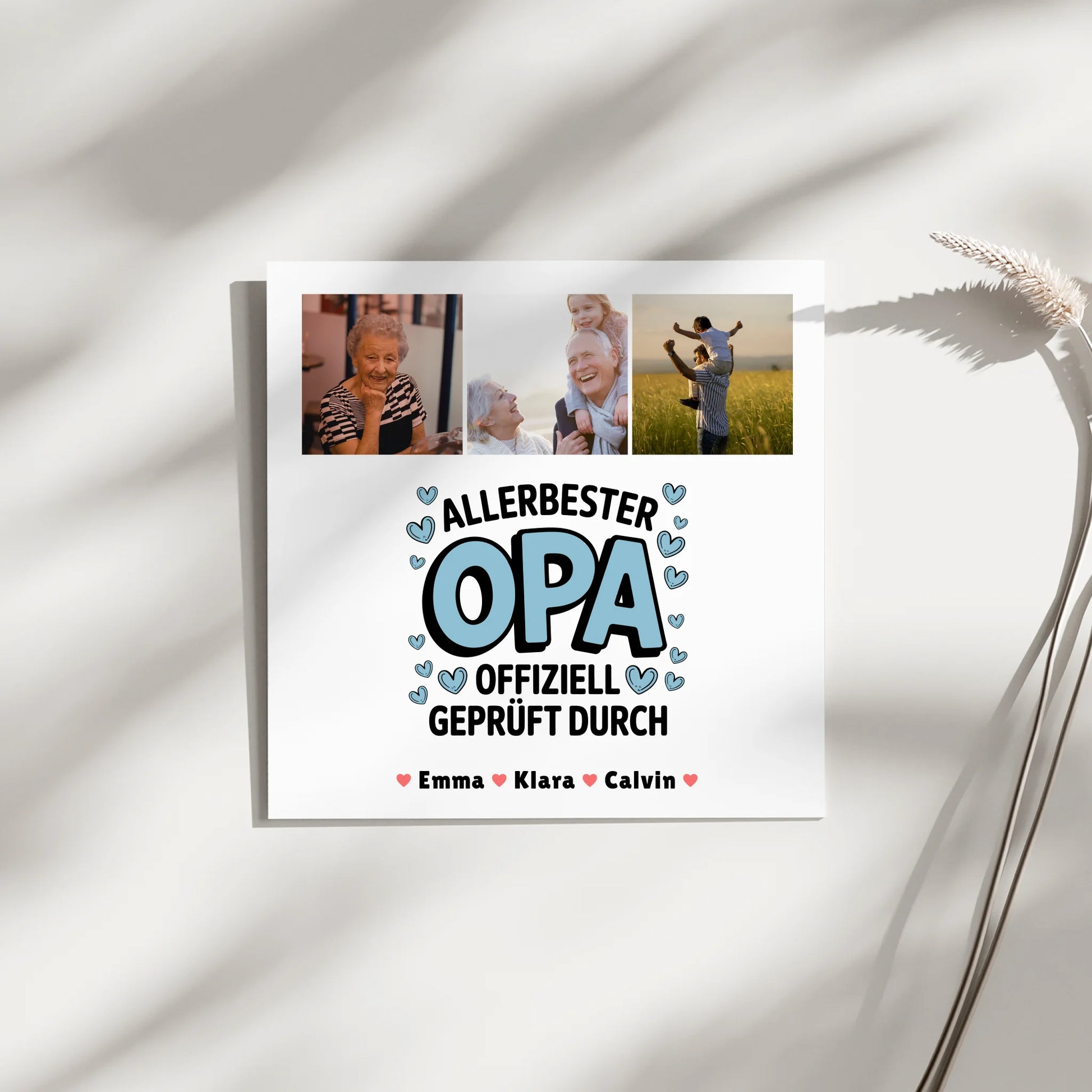 Leinwand Personalisiert Geschenk Fotocollage Opa Allerbester Opa Offiziell Geprüft Durch 4