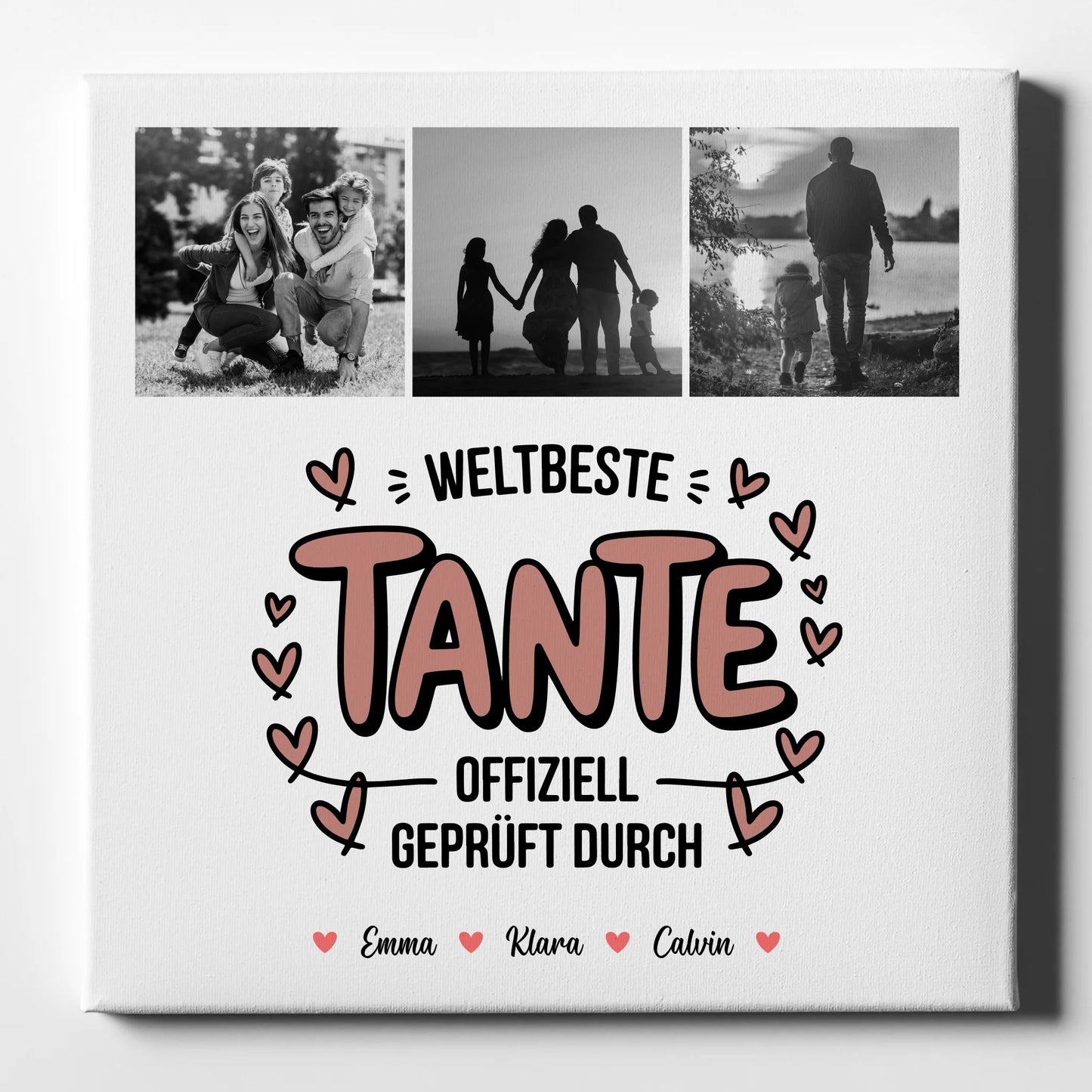 Wandbild Fotocollage für die Weltbeste Tante Offiziell Geprüft Durch personalisierte Tante Fotocollage Geschenk 1