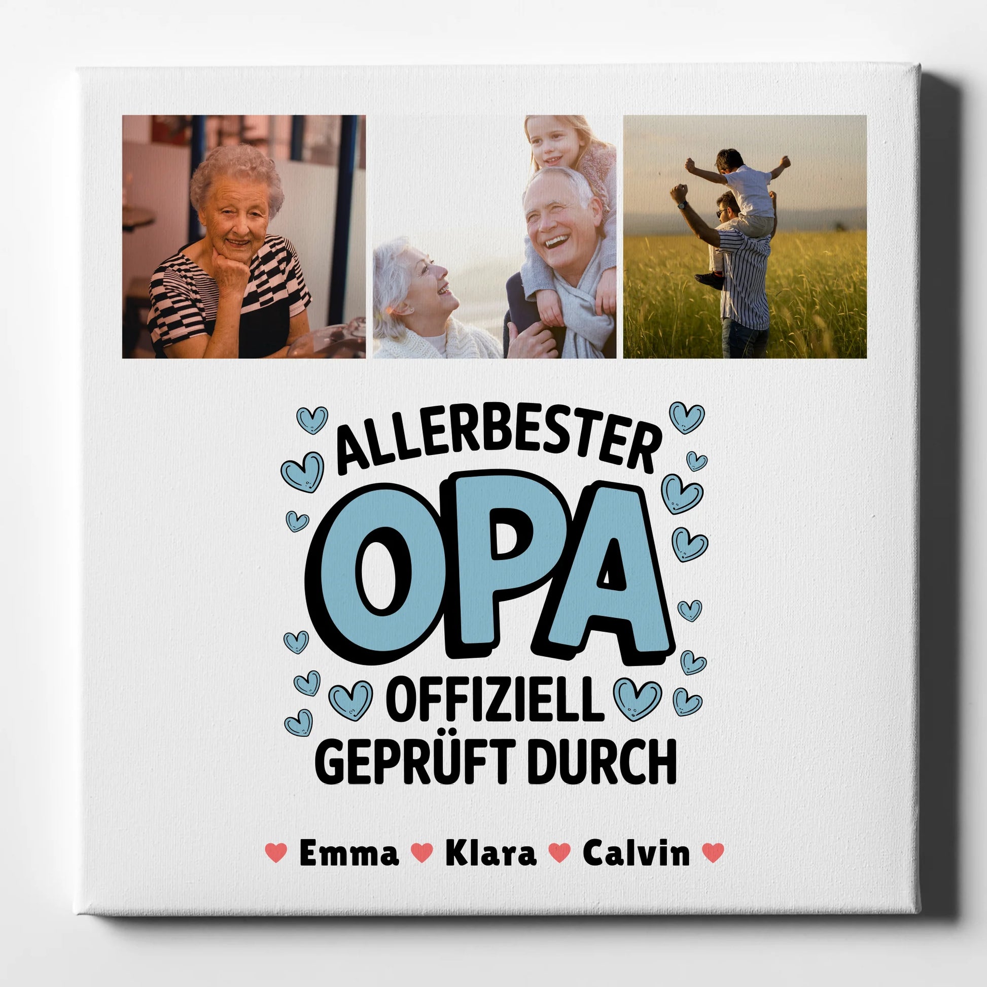 Leinwand Personalisiert Geschenk Fotocollage Opa Allerbester Opa Offiziell Geprüft Durch 1