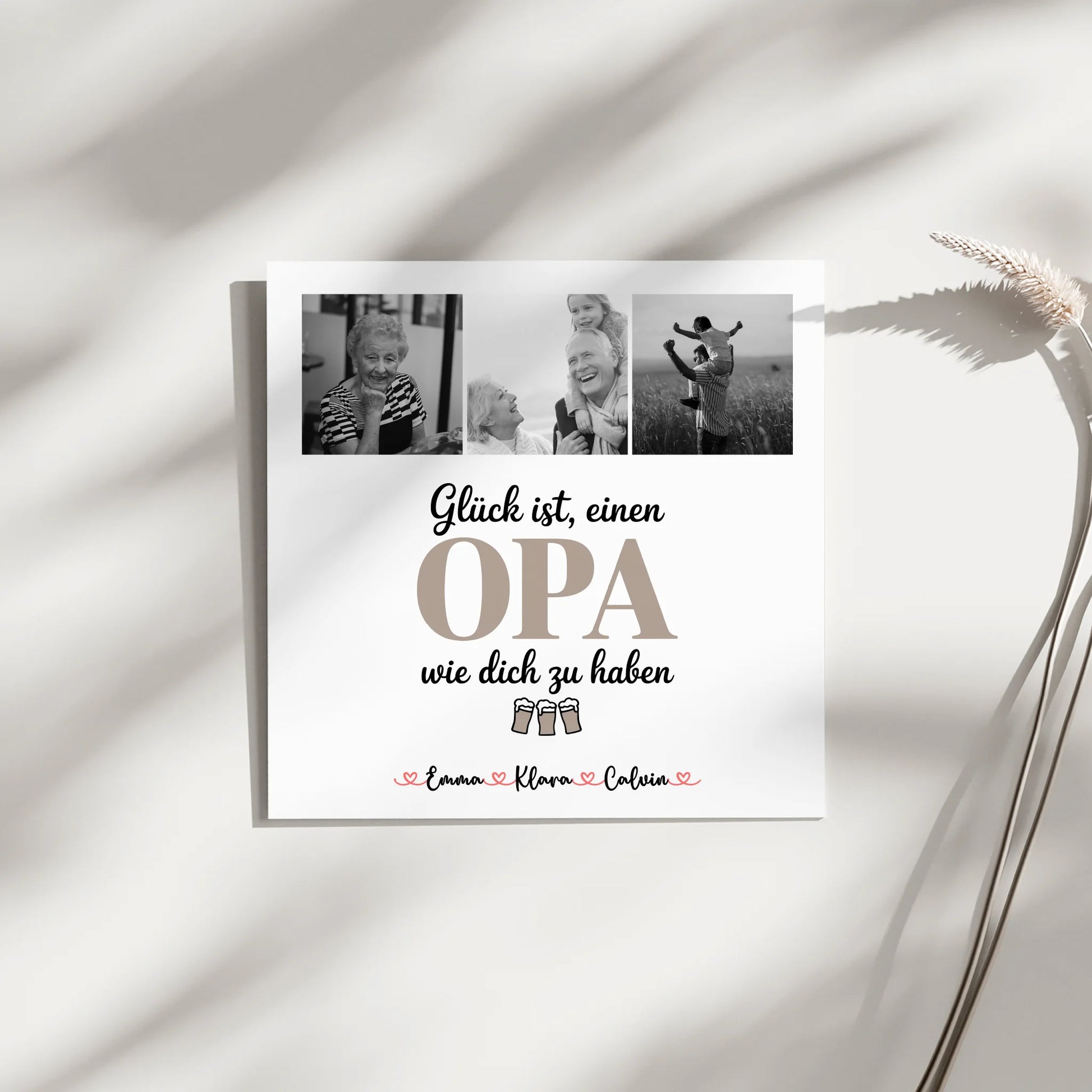 Leinwand Personalisiert Opa Fotocollage Glück Ist Einen Opa Wie Dich Haben 4