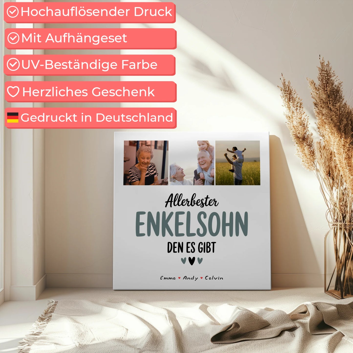 Wandbild Fotocollage Geschenk Fotocollage Enkelsohn Allerbester Enkelsohn Den Es Gibt 5