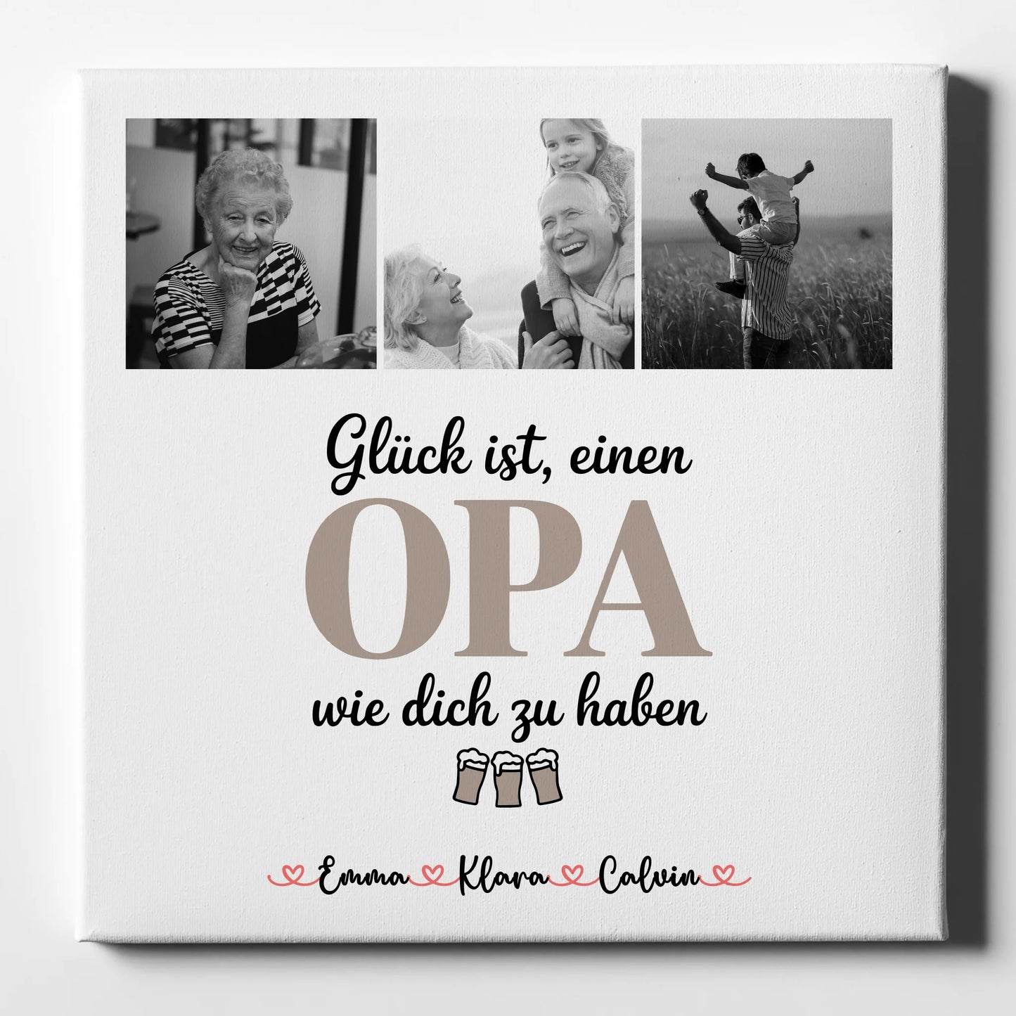Leinwand Personalisiert Opa Fotocollage Glück Ist Einen Opa Wie Dich Haben 1