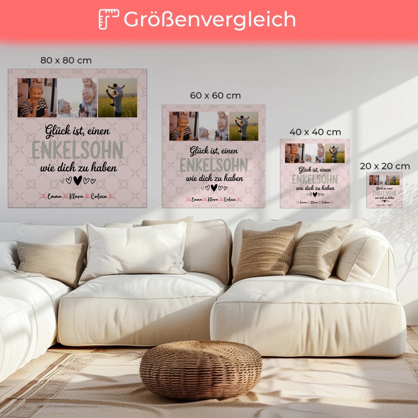 Wandbild Fotocollage für Enkelsohn Glück Ist Einen Enkelsohn Wie Dich Zu Haben 6