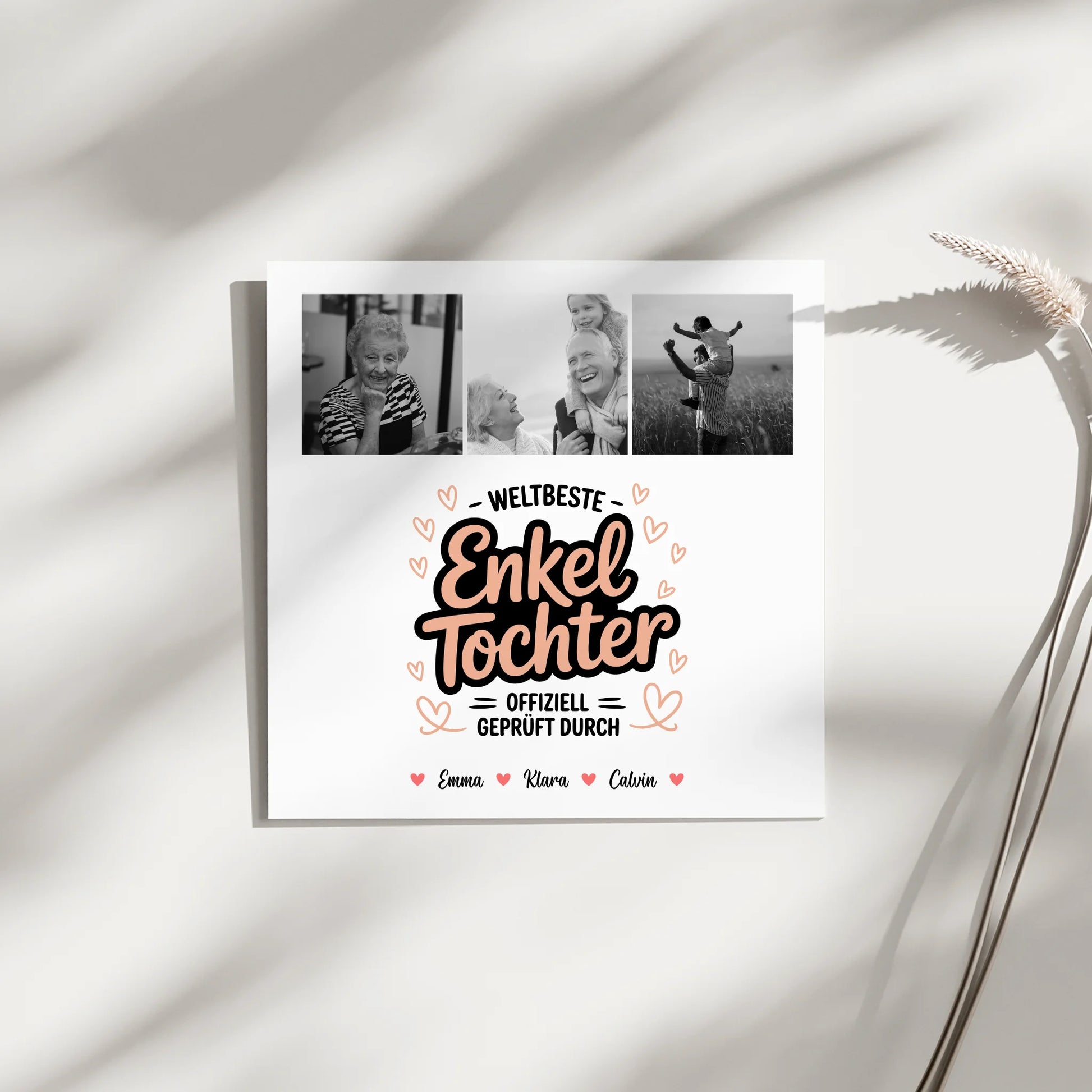 Personalisierte Leinwand Enkeltochter Fotocollage Weltbeste Enkeltochter Offiziell Geprüft Durch 4