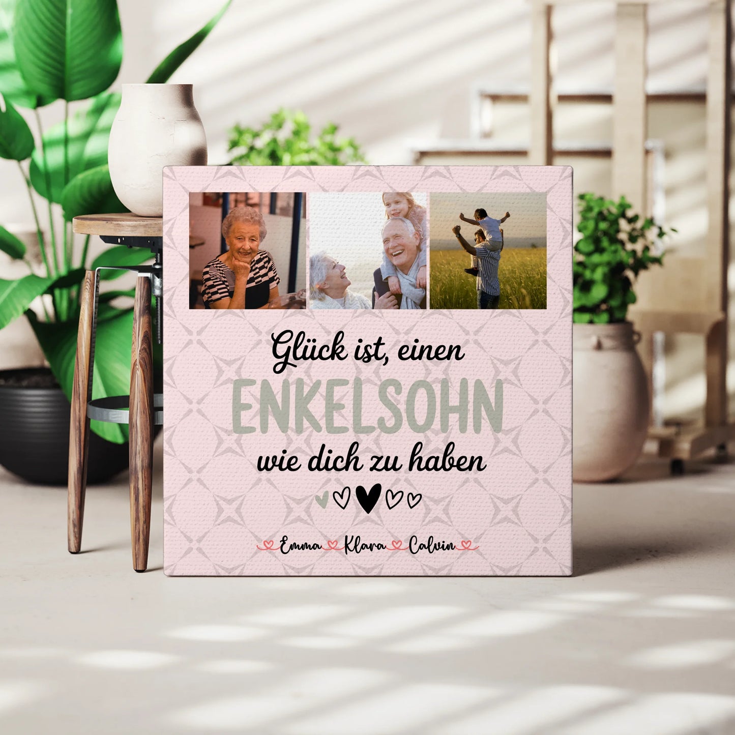 Wandbild Fotocollage für Enkelsohn Glück Ist Einen Enkelsohn Wie Dich Zu Haben 3