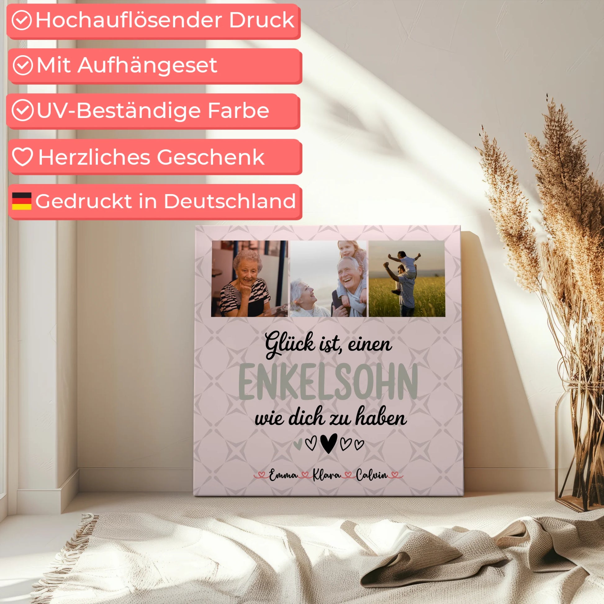 Wandbild Fotocollage für Enkelsohn Glück Ist Einen Enkelsohn Wie Dich Zu Haben 5