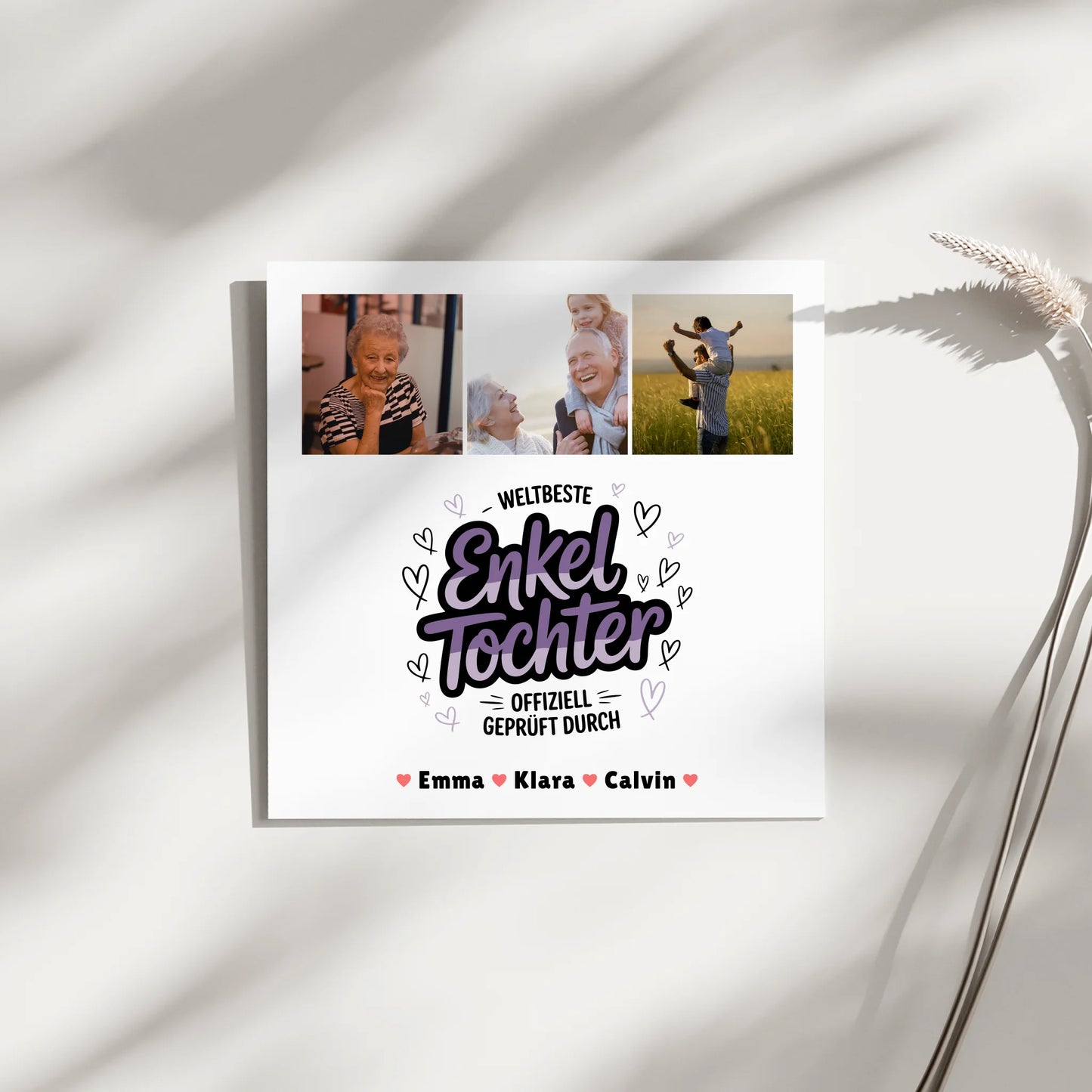 Leinwand Personalisiert Geschenk Fotocollage Enkeltochter Weltbeste Enkeltochter Offiziell Geprüft Durch 4