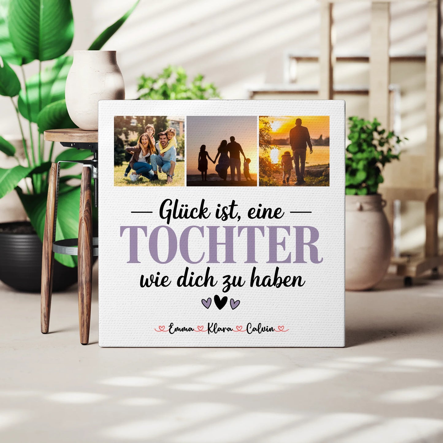 Personalisierte Wandbild Fotocollage für Tochter Glück ist eine Tochter wie Dich zu haben Geschenk 3