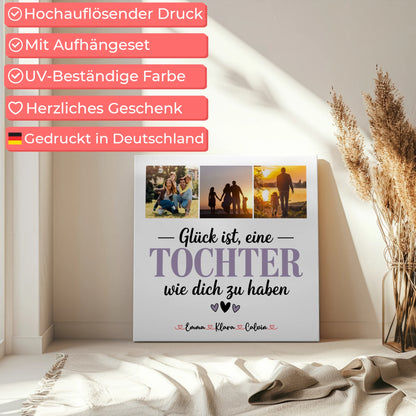 Personalisierte Wandbild Fotocollage für Tochter Glück ist eine Tochter wie Dich zu haben Geschenk 5