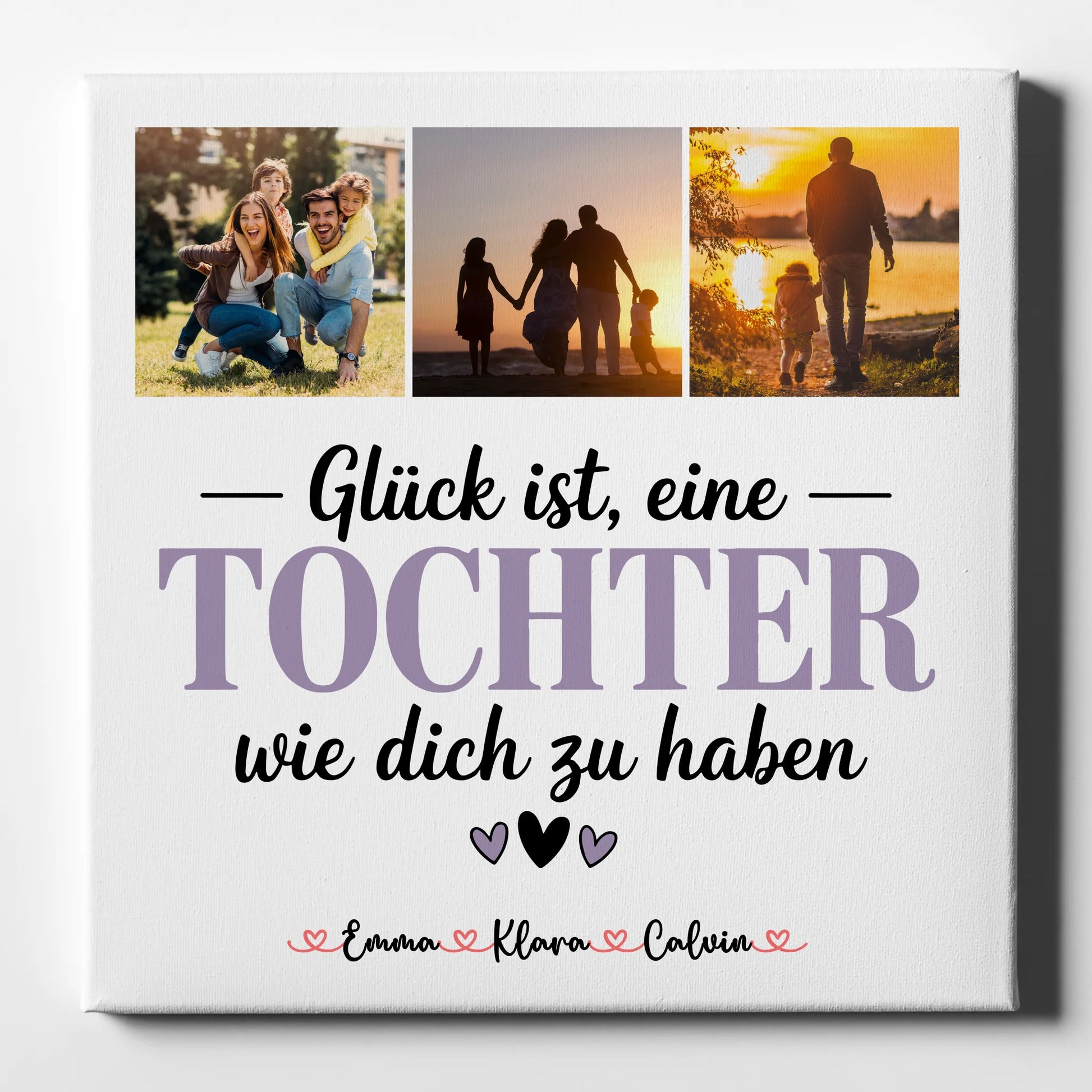 Personalisierte Wandbild Fotocollage für Tochter Glück ist eine Tochter wie Dich zu haben Geschenk 1