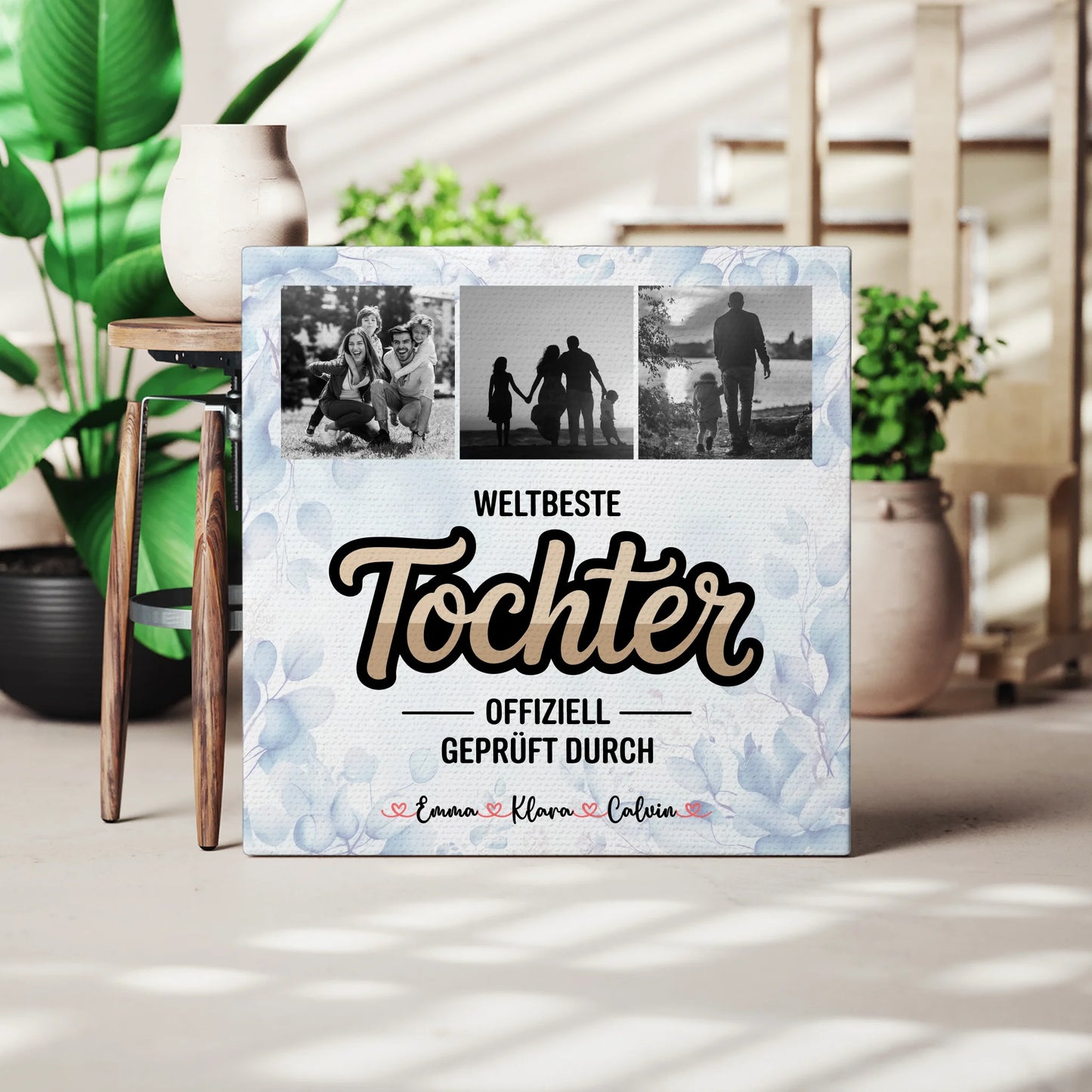 Leinwand Personalisiert Tochter Fotocollage Weltbeste Tochter Offiziell Geprüft Durch Geschenk 3