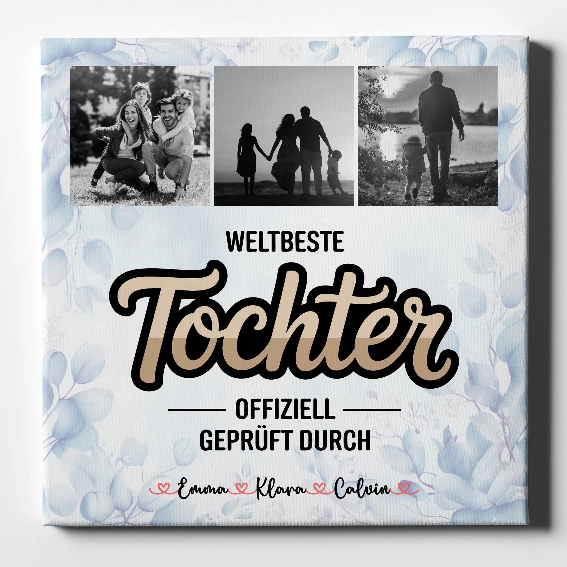 Leinwand Personalisiert Tochter Fotocollage Weltbeste Tochter Offiziell Geprüft Durch Geschenk 1