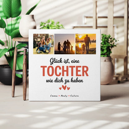 Personalisierte Leinwand Wandbild Geschenk Fotocollage Tochter Glück Ist eine Tochter Wie Dich Zu Haben 3