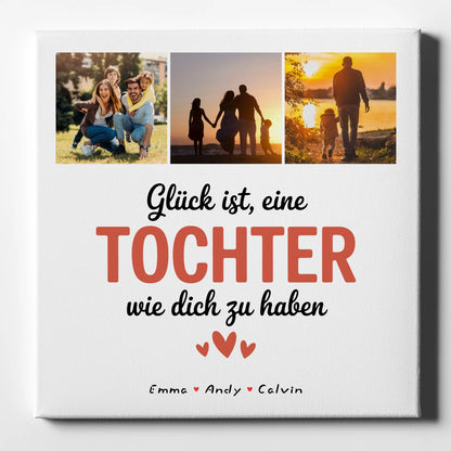 Personalisierte Leinwand Wandbild Geschenk Fotocollage Tochter Glück Ist eine Tochter Wie Dich Zu Haben 1