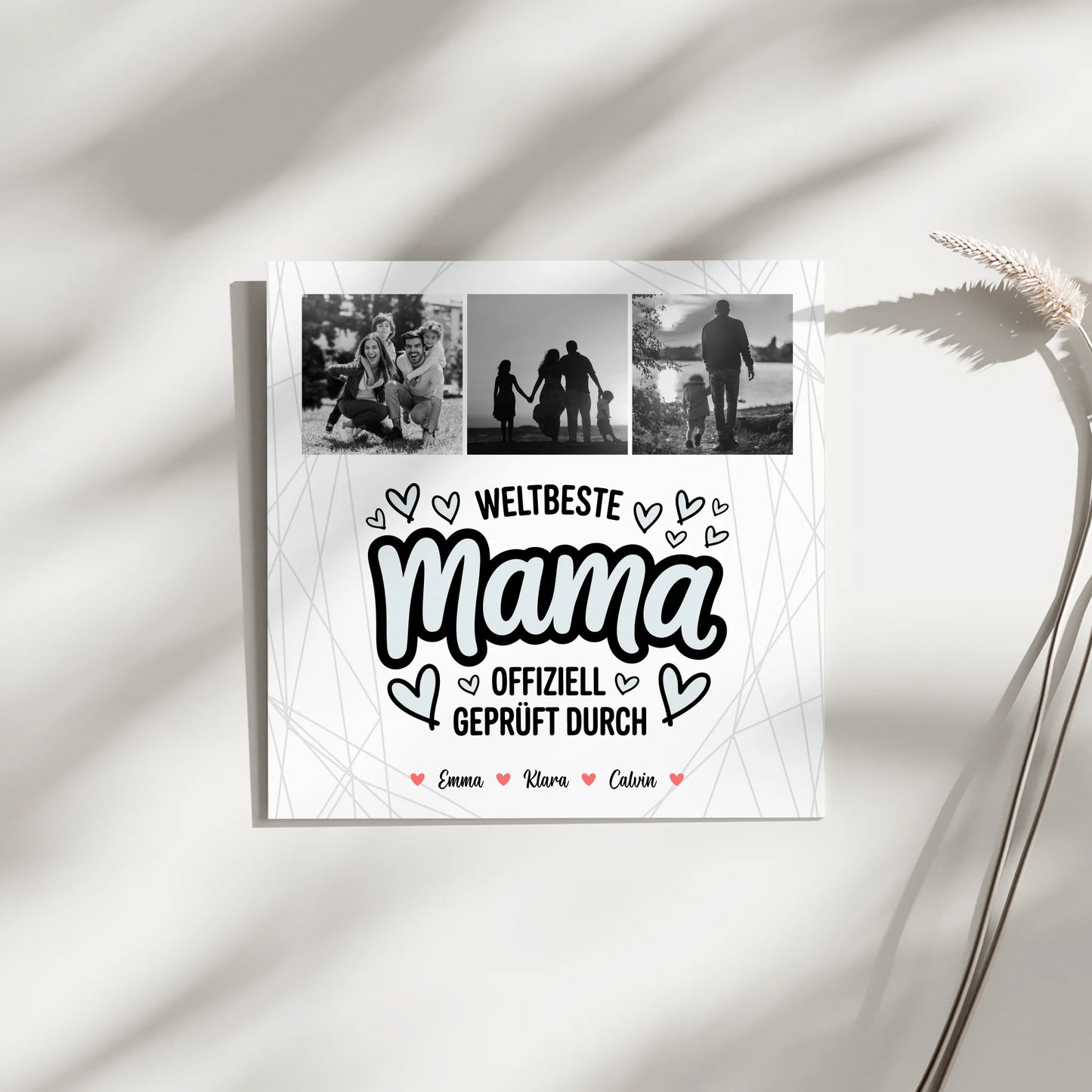 Personalisierte Leinwand für Mama Weltbeste Mama Offiziell Geprüft Durch Mama Fotocollage Geschenk 4