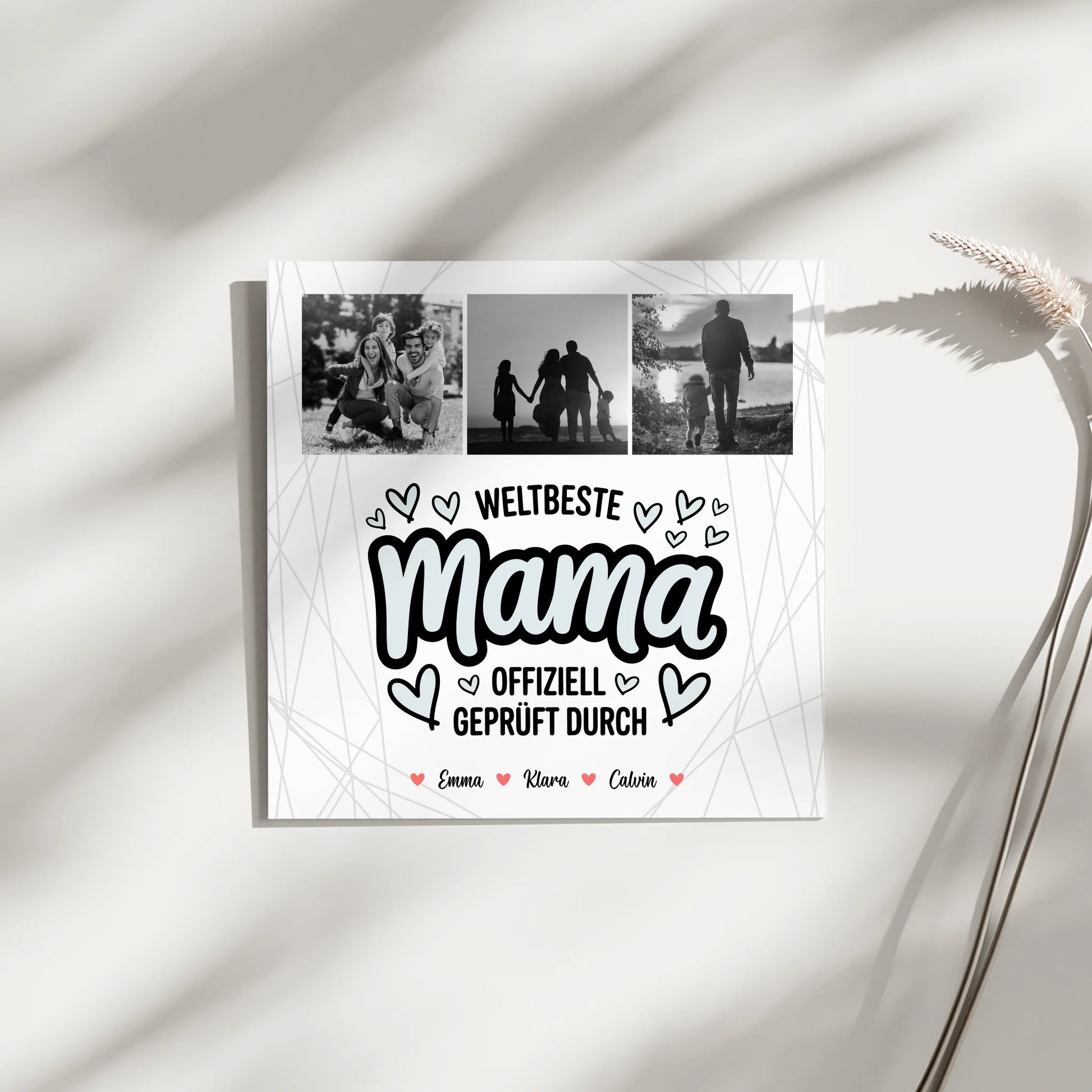 Personalisierte Leinwand für Mama Weltbeste Mama Offiziell Geprüft Durch Mama Fotocollage Geschenk 4