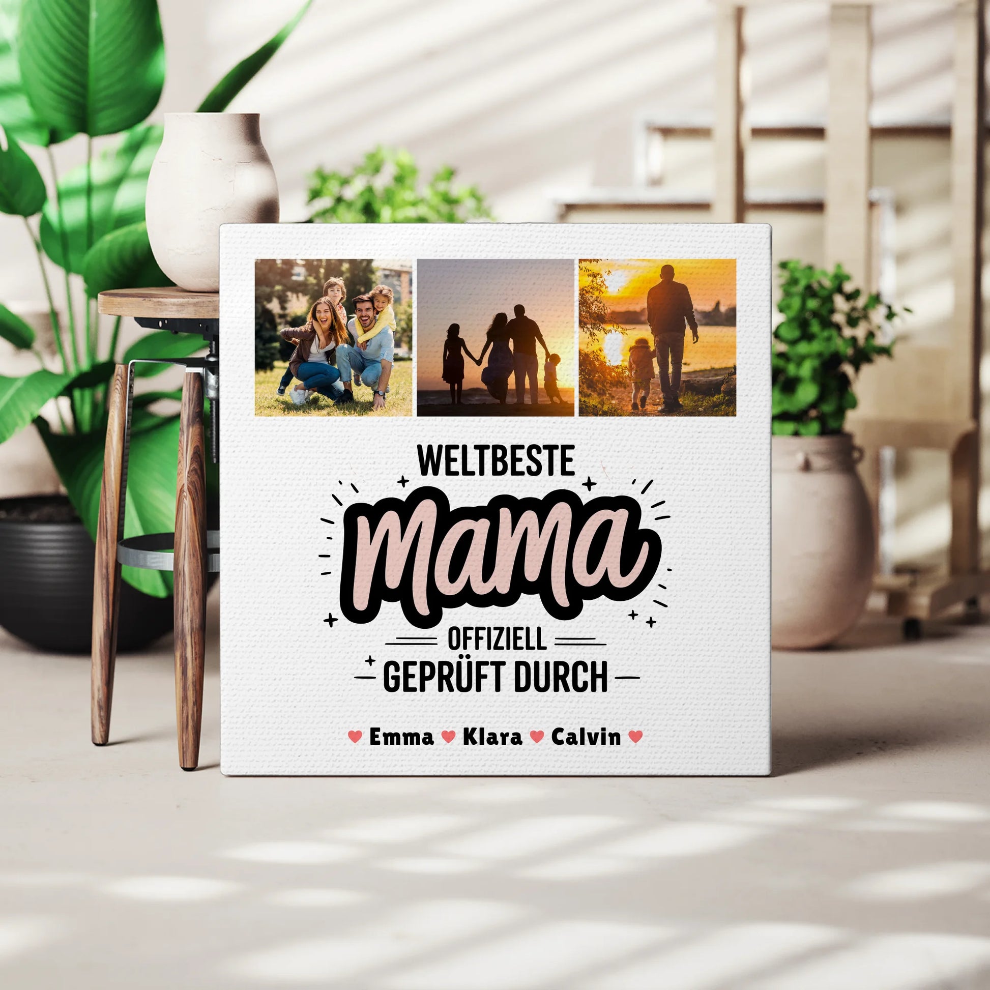 Mama Plakat Leinwand Geschenk Fotocollage Mama Weltbeste Mama Offiziell Geprüft Durch 3