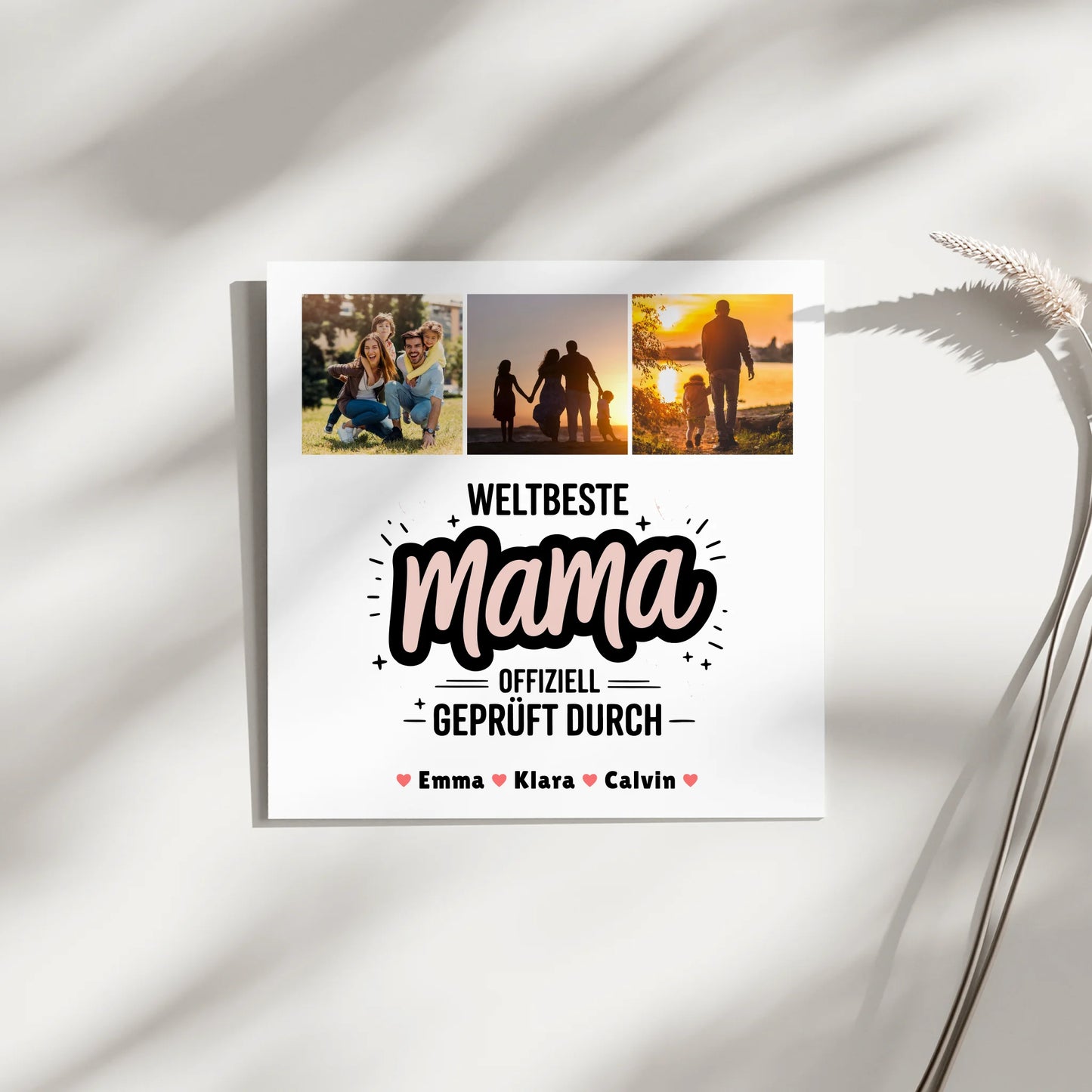 Mama Plakat Leinwand Geschenk Fotocollage Mama Weltbeste Mama Offiziell Geprüft Durch 4