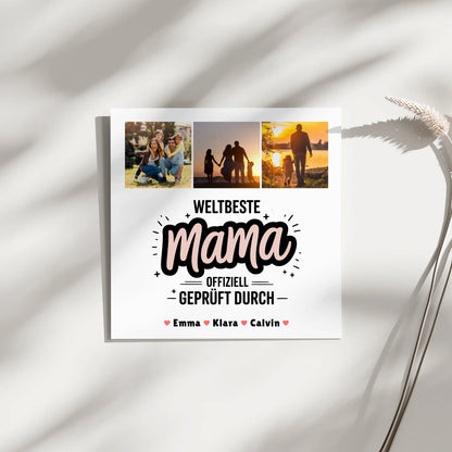 Mama Plakat Leinwand Geschenk Fotocollage Mama Weltbeste Mama Offiziell Geprüft Durch 4