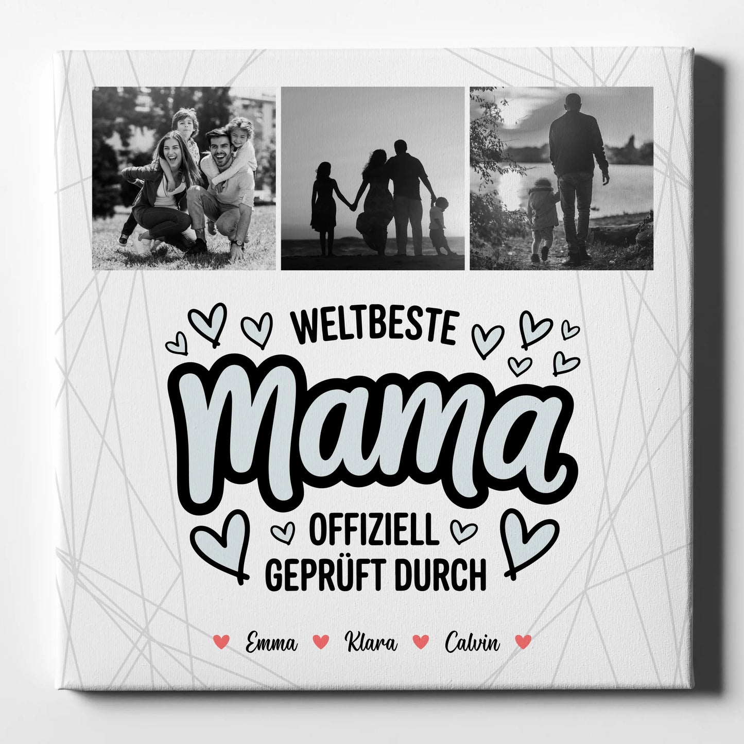 Personalisierte Leinwand für Mama Weltbeste Mama Offiziell Geprüft Durch Mama Fotocollage Geschenk 1