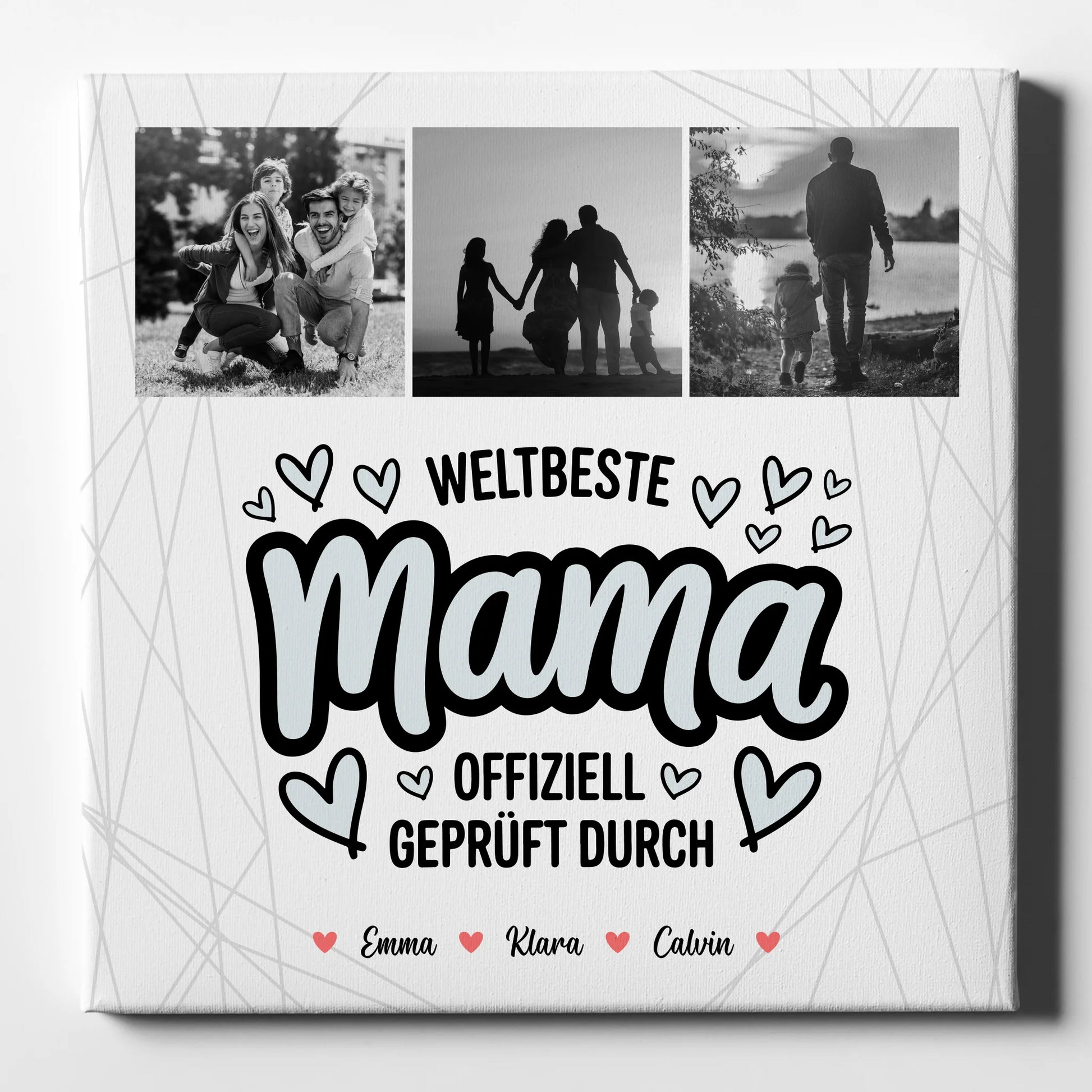 Personalisierte Leinwand für Mama Weltbeste Mama Offiziell Geprüft Durch Mama Fotocollage Geschenk 1