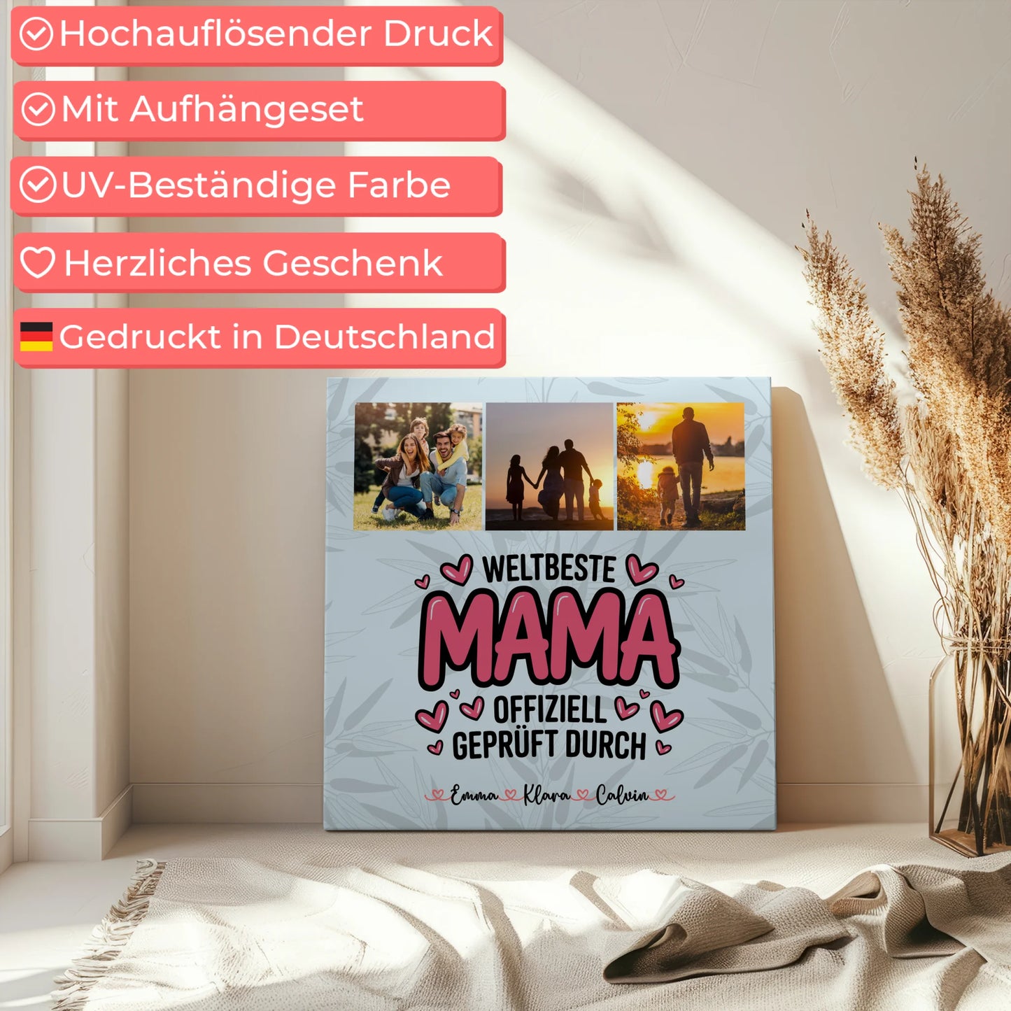 Leinwand Für Mama Fotocollage für Mama Weltbeste Mama Offiziell Geprüft Durch Geschenk 5