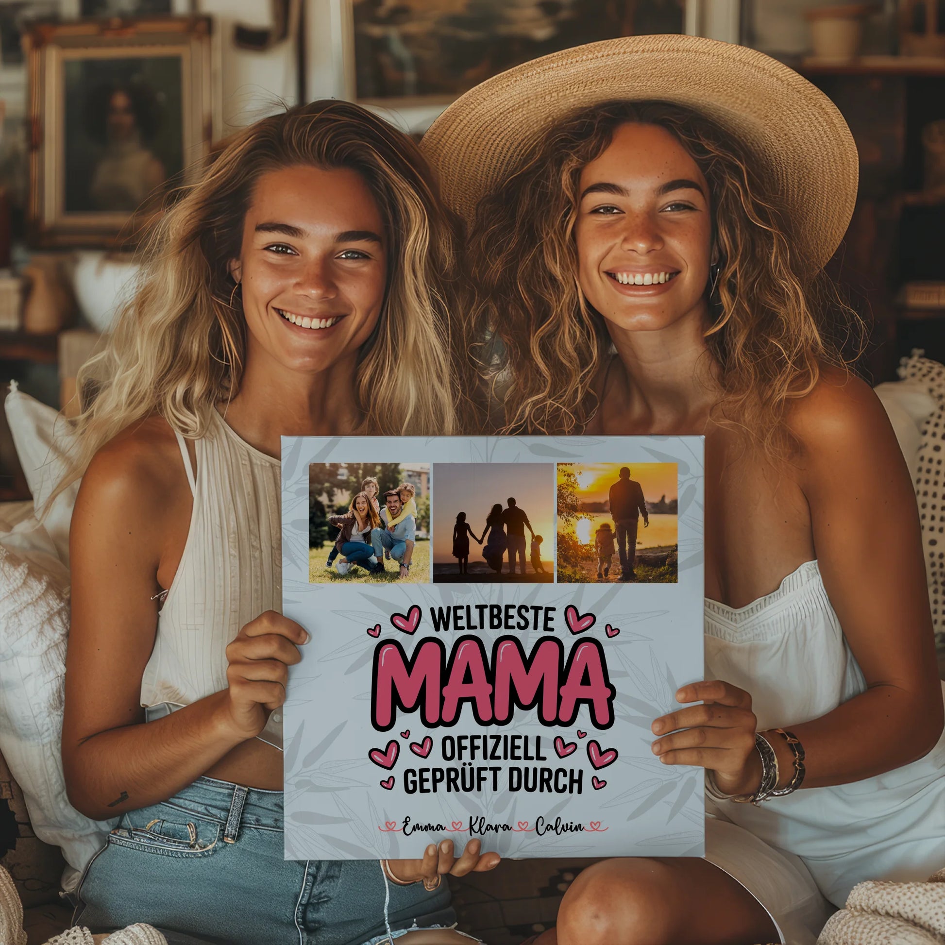 Leinwand Für Mama Fotocollage für Mama Weltbeste Mama Offiziell Geprüft Durch Geschenk 2