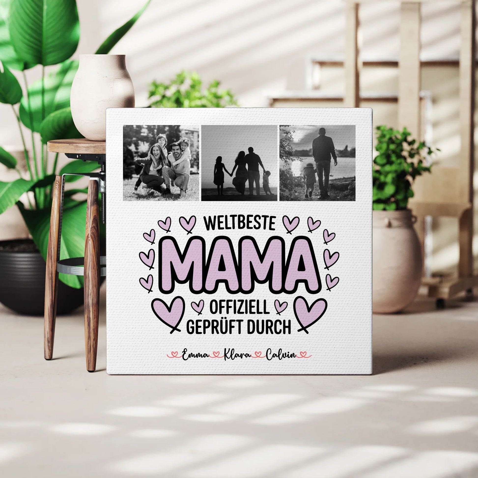 Personalisierte Leinwand Mama Mama Fotocollage Weltbeste Mama Offiziell Geprüft Durch 3