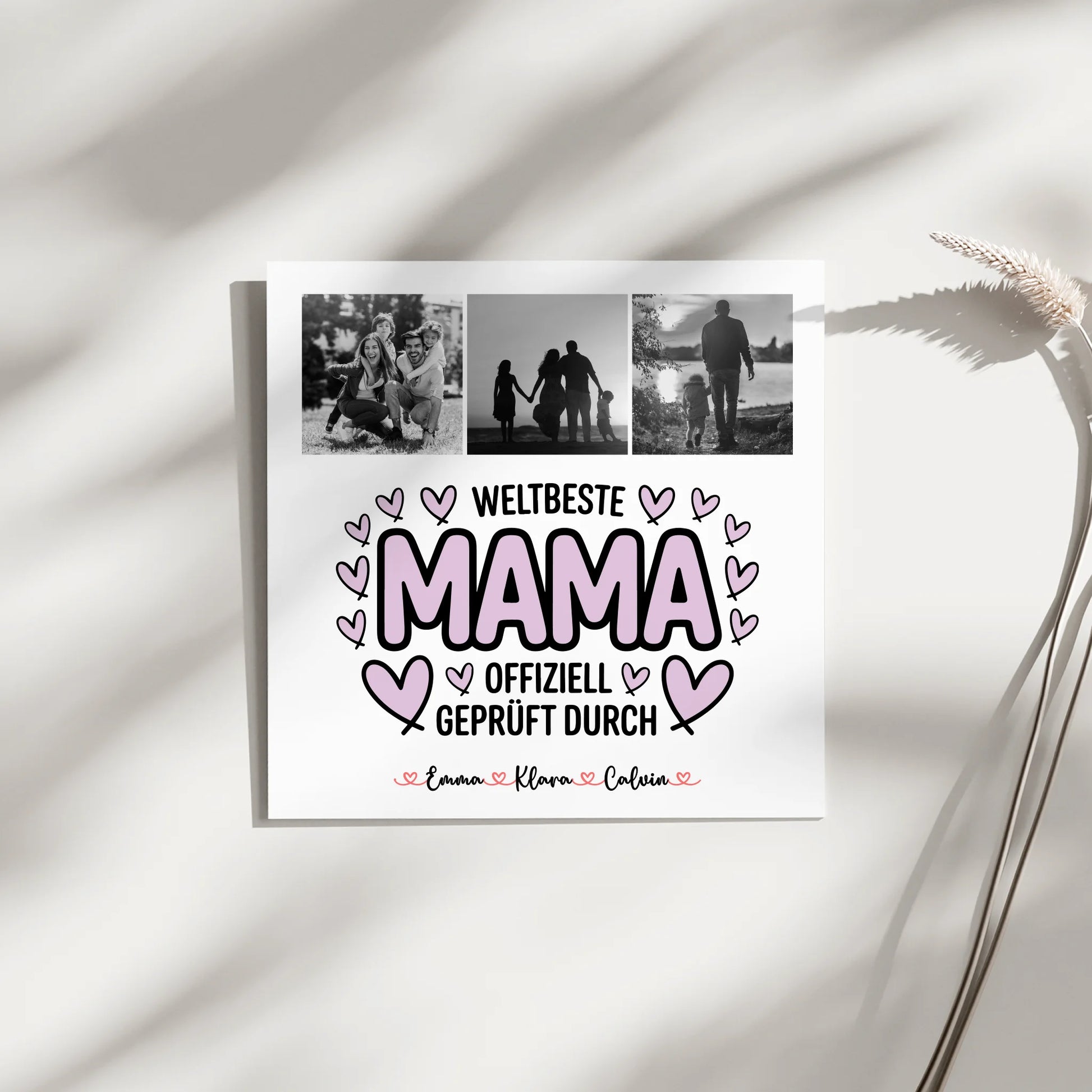 Personalisierte Leinwand Mama Mama Fotocollage Weltbeste Mama Offiziell Geprüft Durch 4