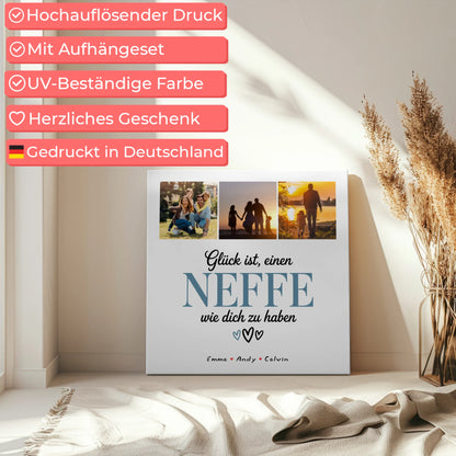 Leinwand Bild Geschenk Fotocollage Neffe Glück Ist einen Neffe Wie Dich Zu Haben personalisiert 5
