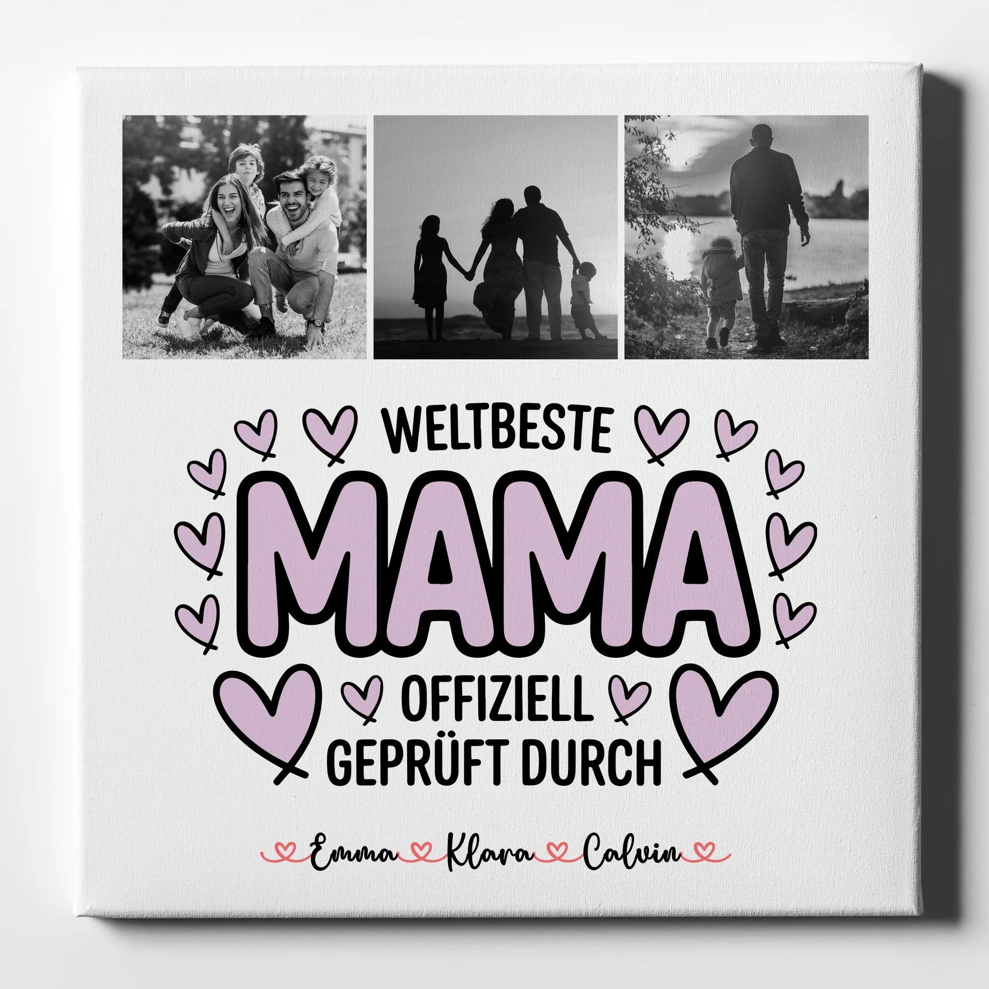Personalisierte Leinwand Mama Mama Fotocollage Weltbeste Mama Offiziell Geprüft Durch 1