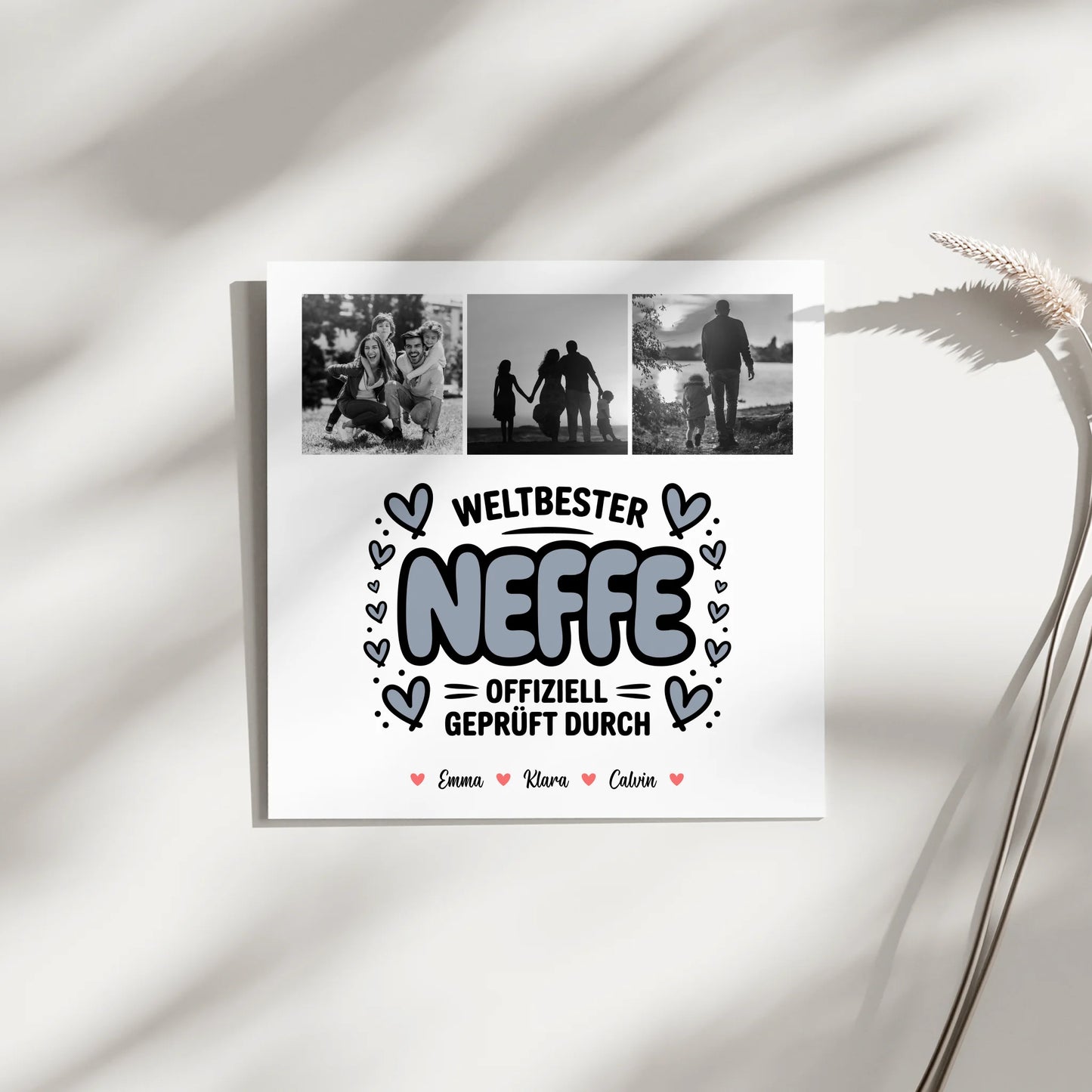Personalisierte Leinwand Neffe Fotocollage Weltbester Neffe Offiziell Geprüft Durch 4