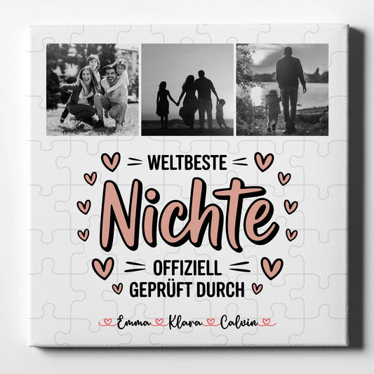 Leinwand Wandbild Nichte Fotocollage Weltbeste Nichte Offiziell Geprüft Durch 1