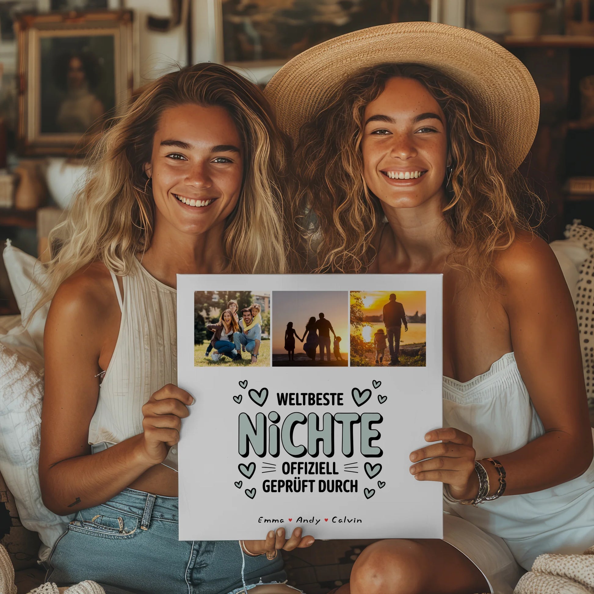 Wandbild Fotocollage Geschenk Fotocollage Nichte Weltbeste Nichte Offiziell Geprüft Durch 2