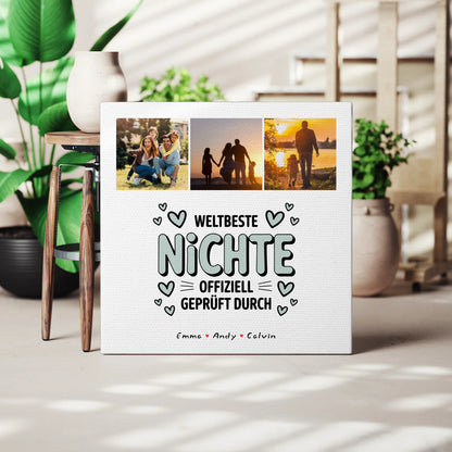 Wandbild Fotocollage Geschenk Fotocollage Nichte Weltbeste Nichte Offiziell Geprüft Durch 3