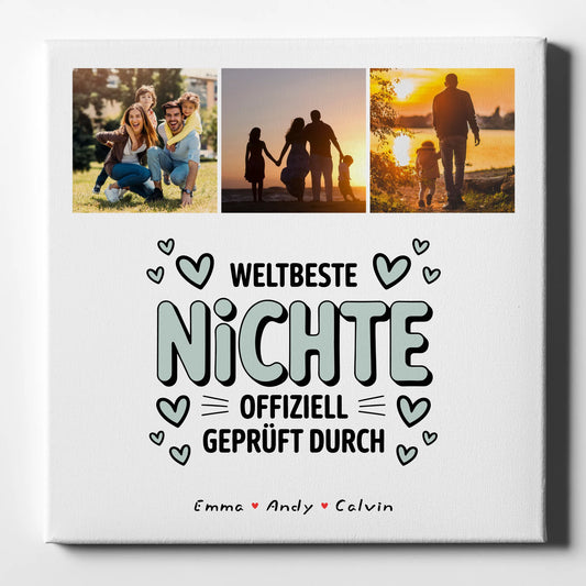 Wandbild Fotocollage Geschenk Fotocollage Nichte Weltbeste Nichte Offiziell Geprüft Durch 1