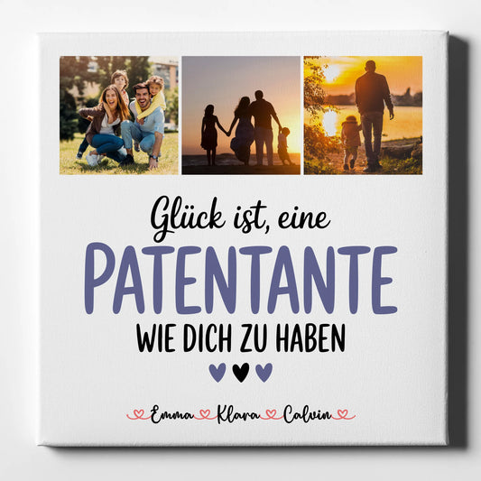 Personalisierte Leinwand Wandbild Fotocollage für Patentante Glück Ist eine Patentante Wie Dich Zu Haben 1