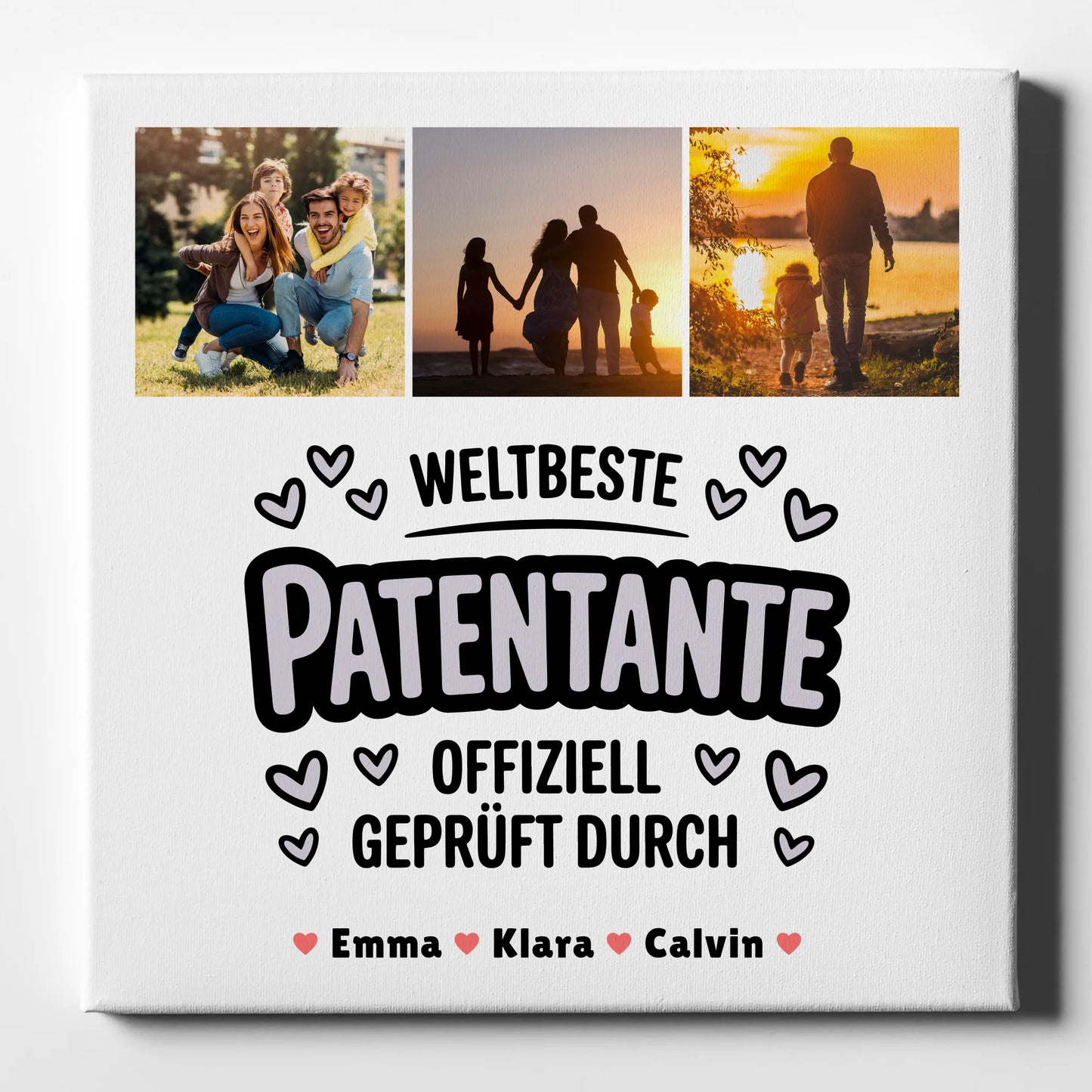 Leinwand Wandbild Geschenk Fotocollage Patentante Weltbeste Patentante Offiziell Geprüft Durch 1