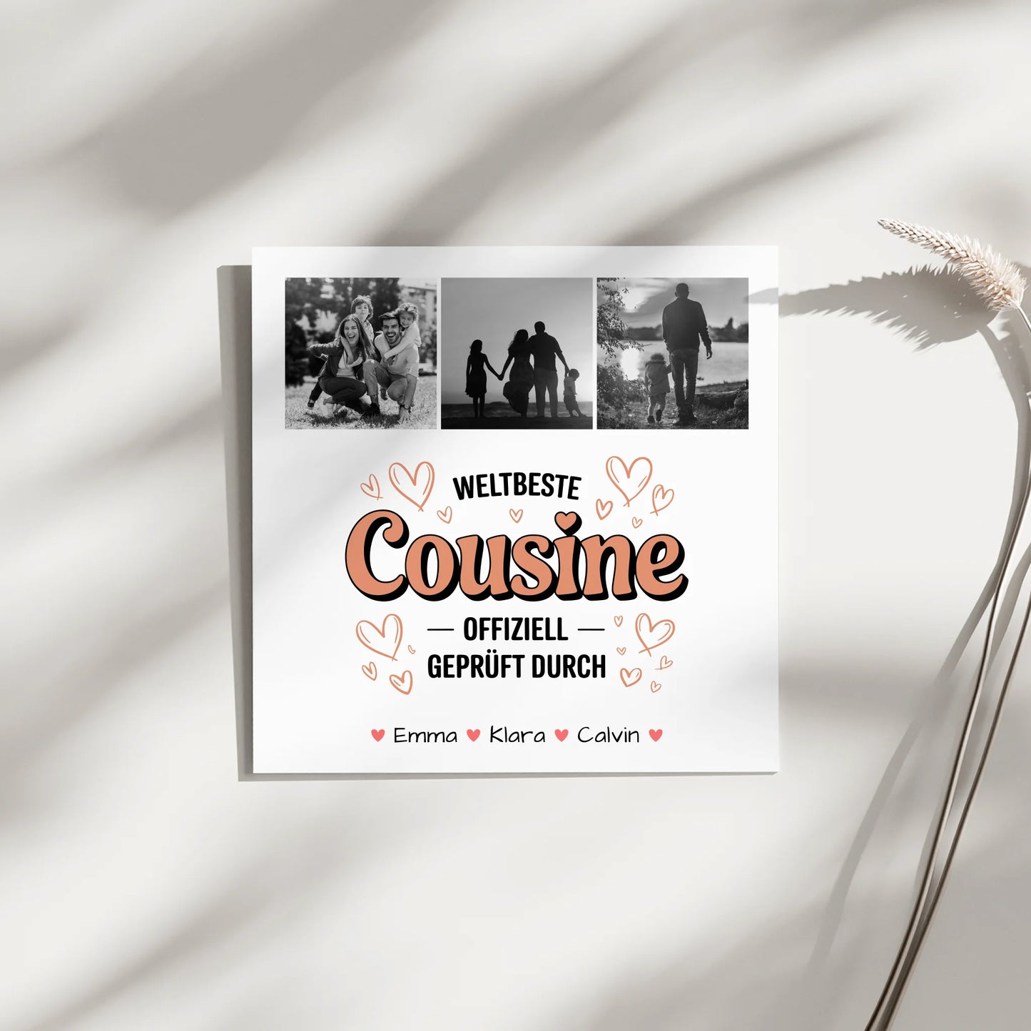 Leinwand Bild Fotocollage Cousine Weltbeste Cousine Offiziell Geprüft Durch 4