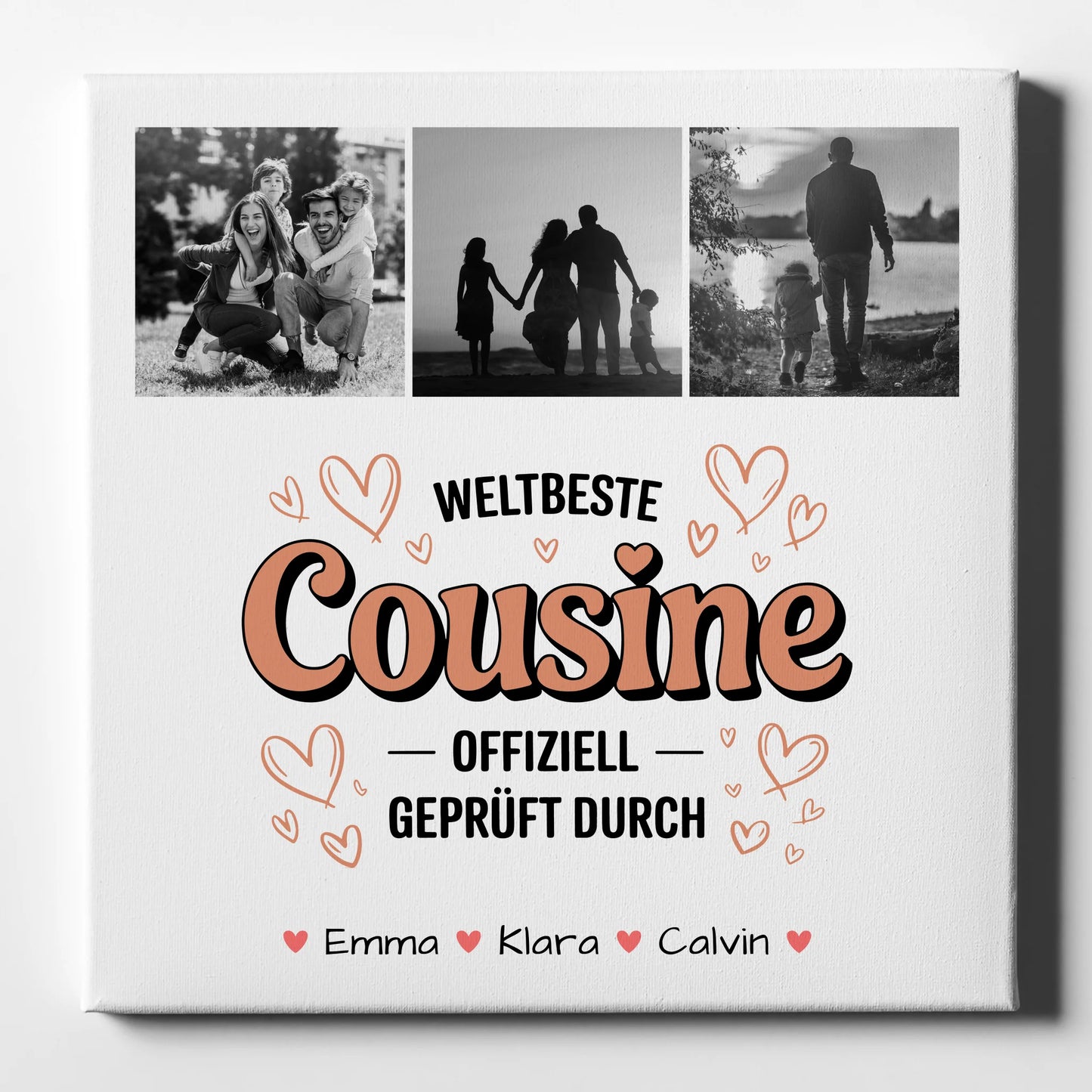 Leinwand Bild Fotocollage Cousine Weltbeste Cousine Offiziell Geprüft Durch 1